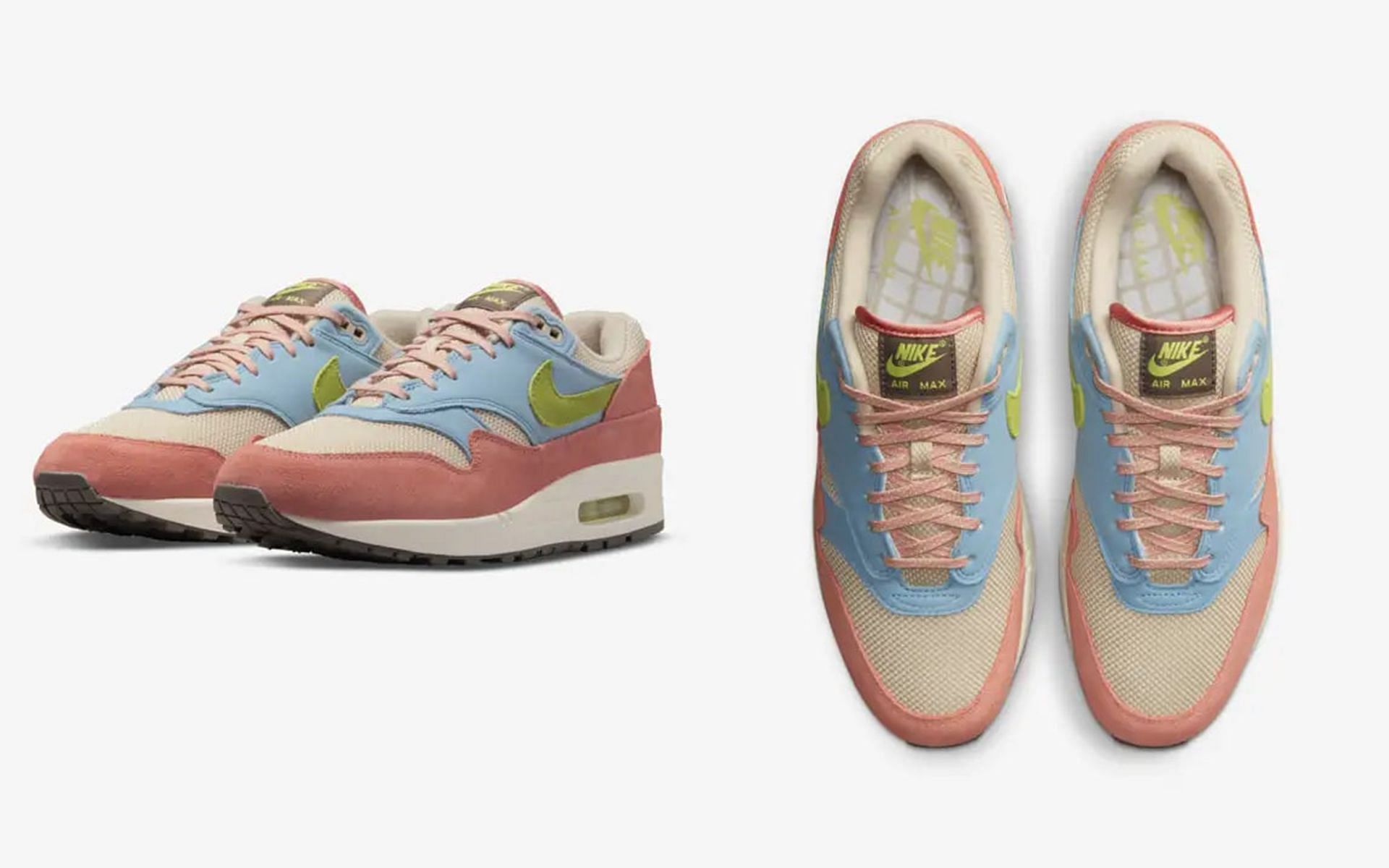 upcoming Air Max 1 Light Madder Root and Worn Blue sneakers (Image via Nike)