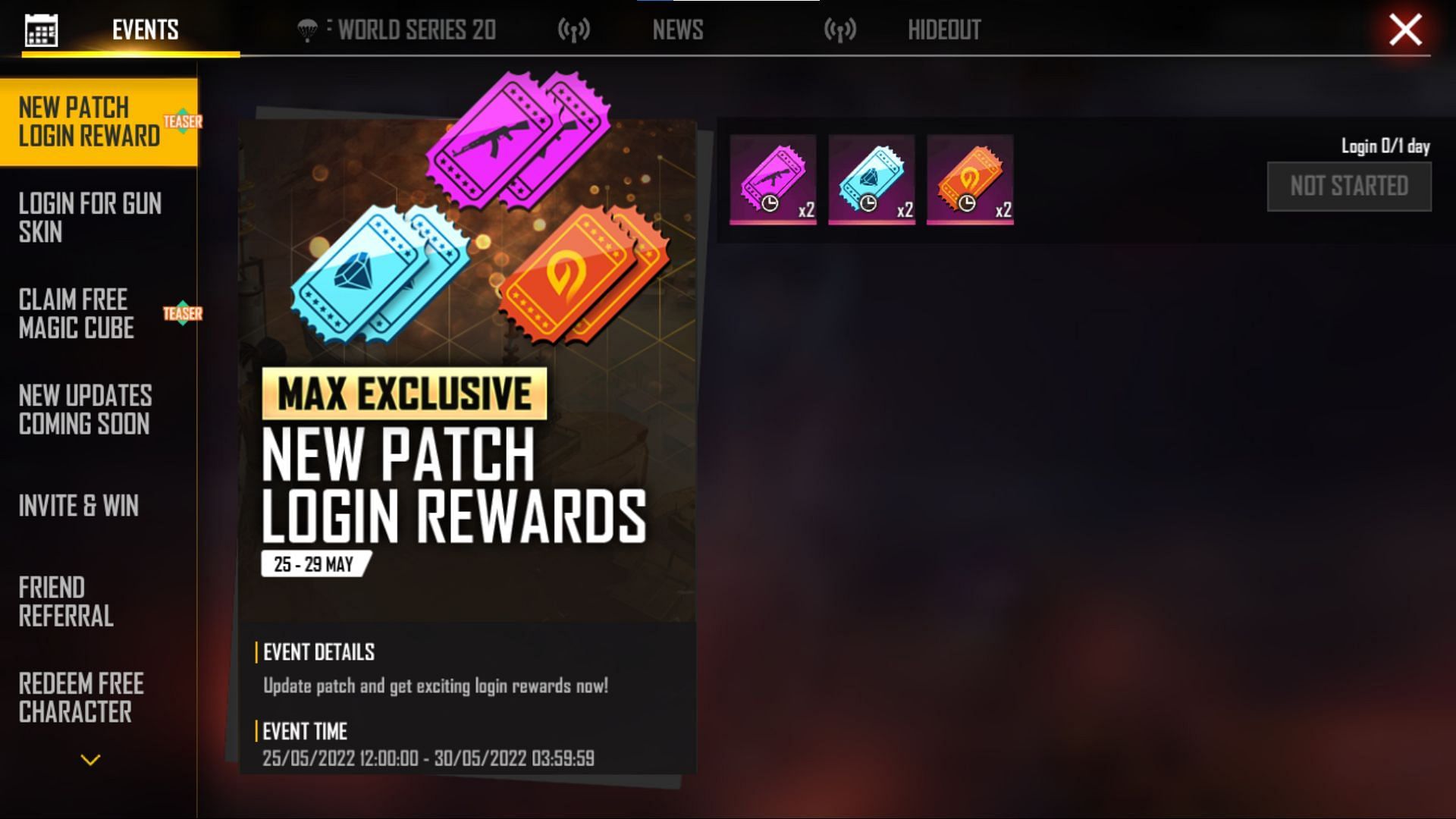 Various bonuses that gamers will receive (Image via Garena)