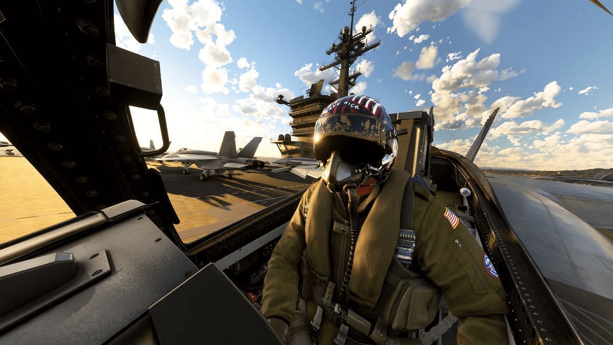 A look at a pilot in the Super Hornet jet (Image via Microsoft)