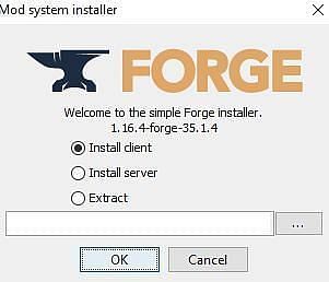 Minecraft Forge Installer Window