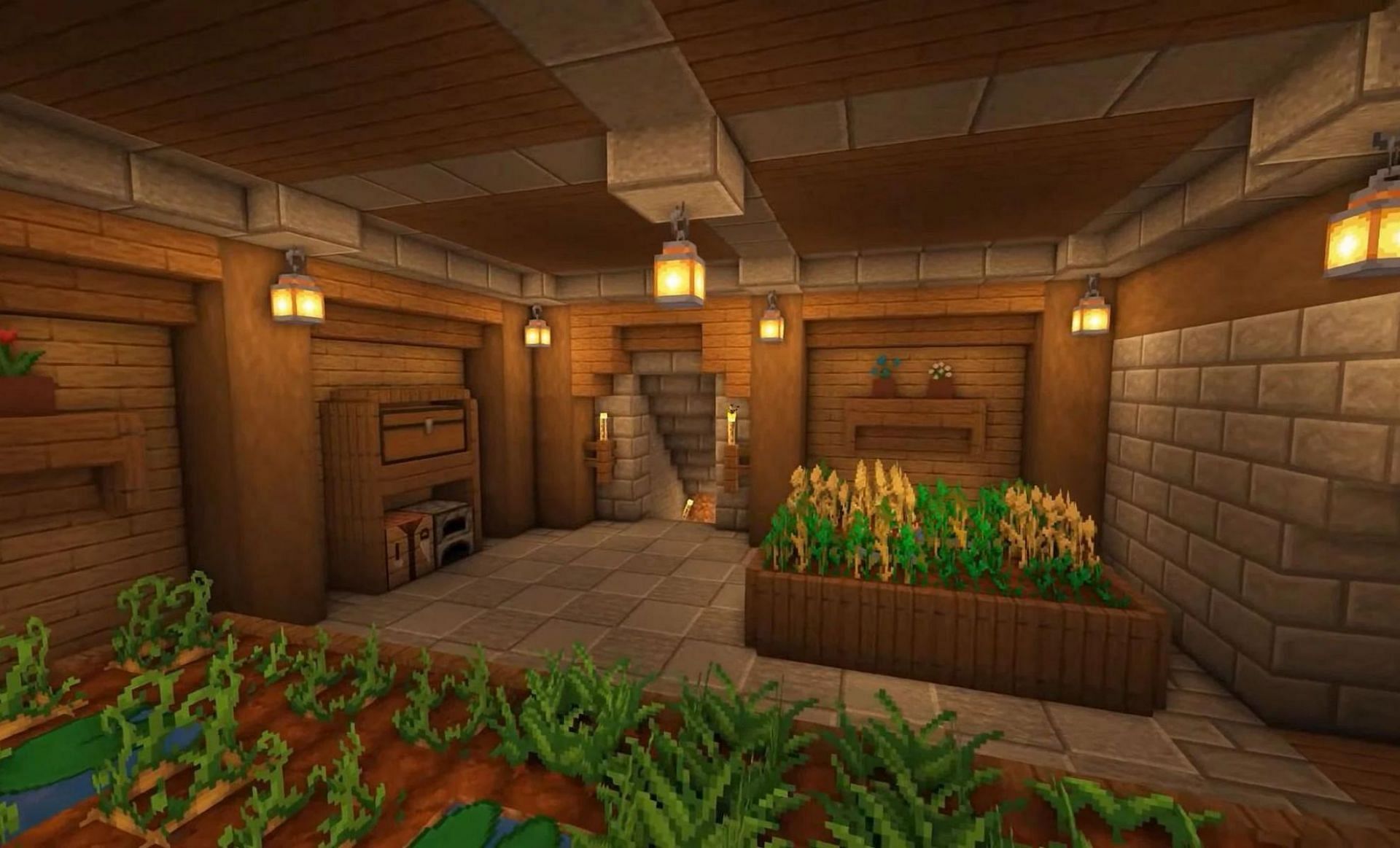 An underground base in-game (Image via Mojang)