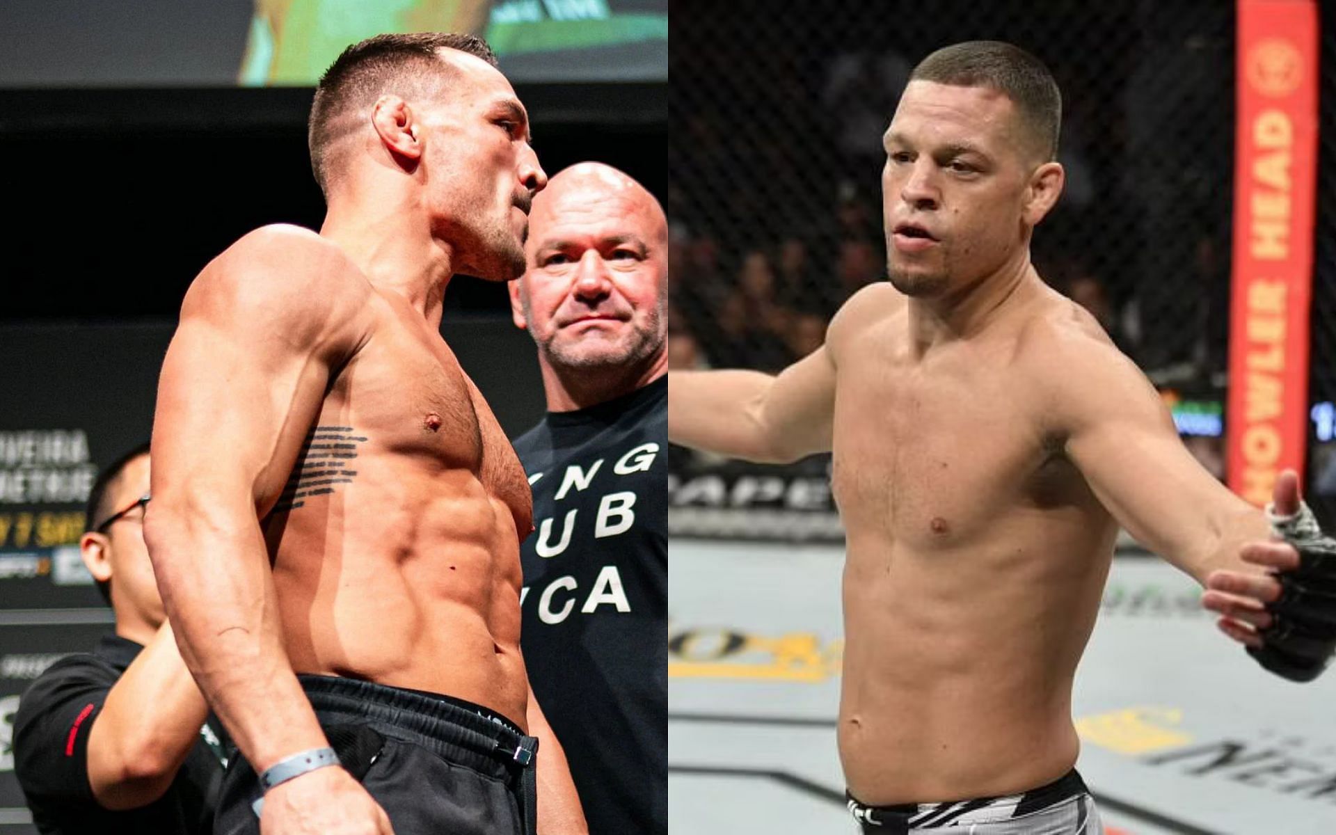 Michael Chandler (left) and Nate Diaz (right)
