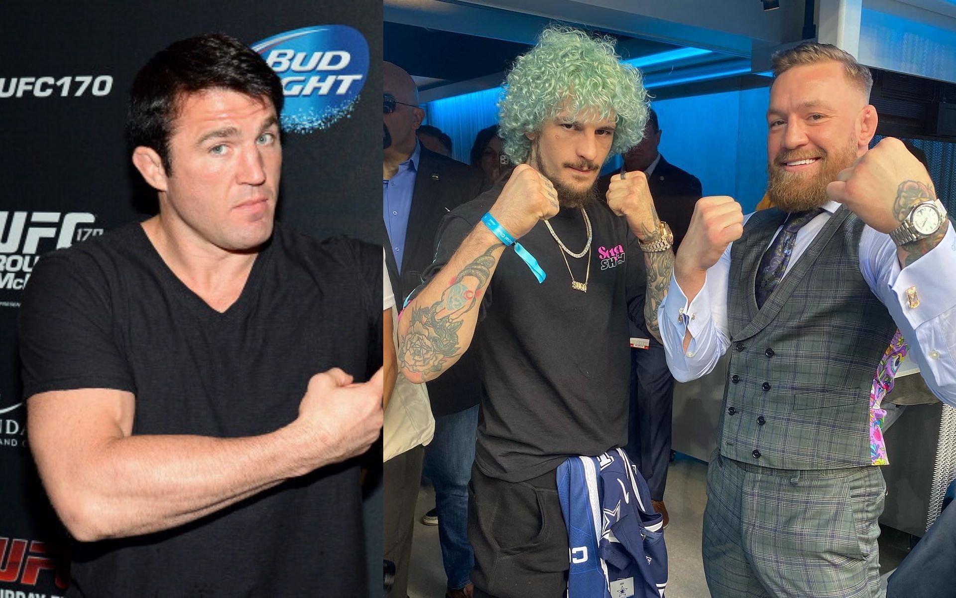 From left to right: Chael Sonnen, Sean O&#039;Malley and Conor McGregor [Image Courtesy: @sugaseanmma on Instagram]