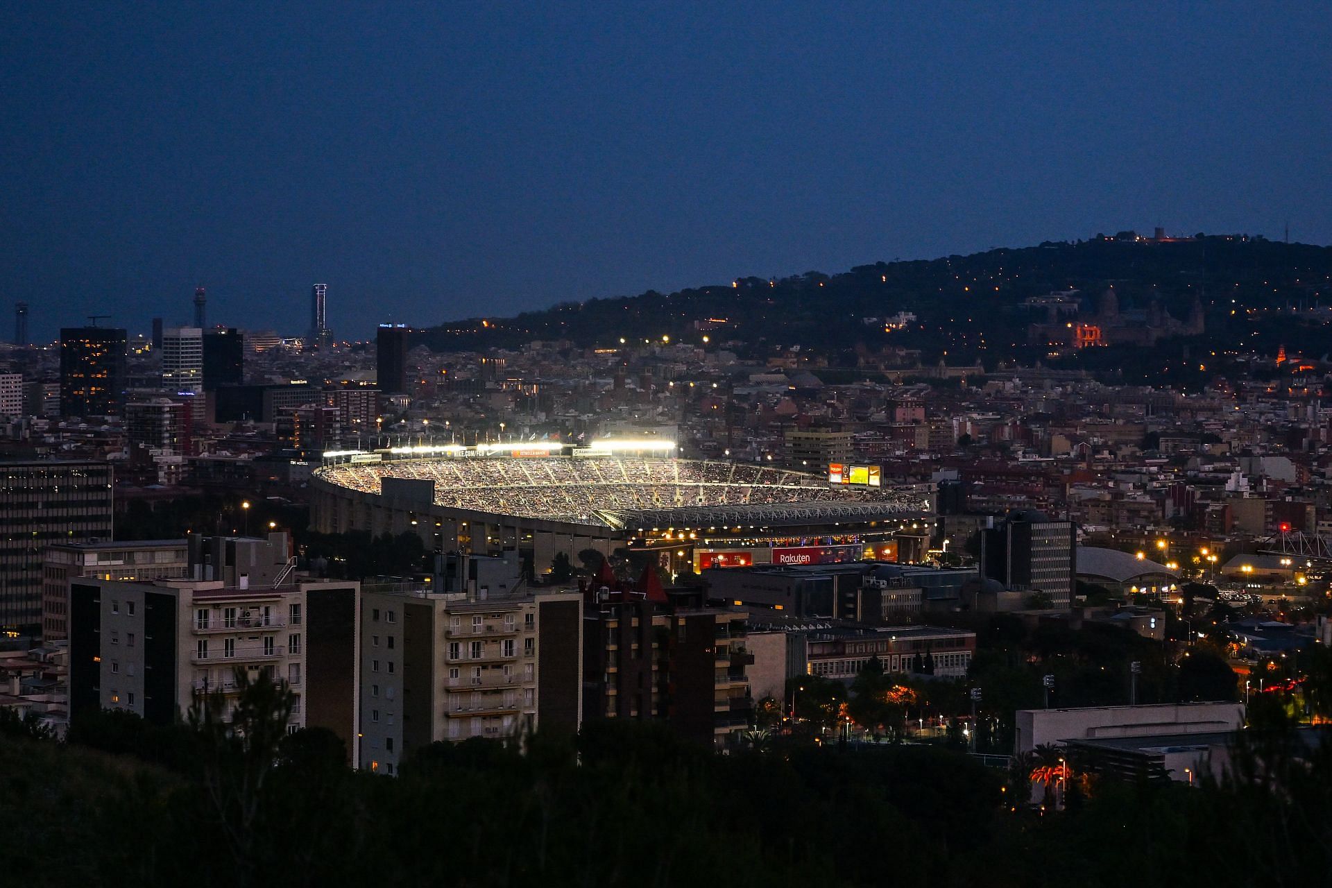 An aerial view of the Camp Nou.
