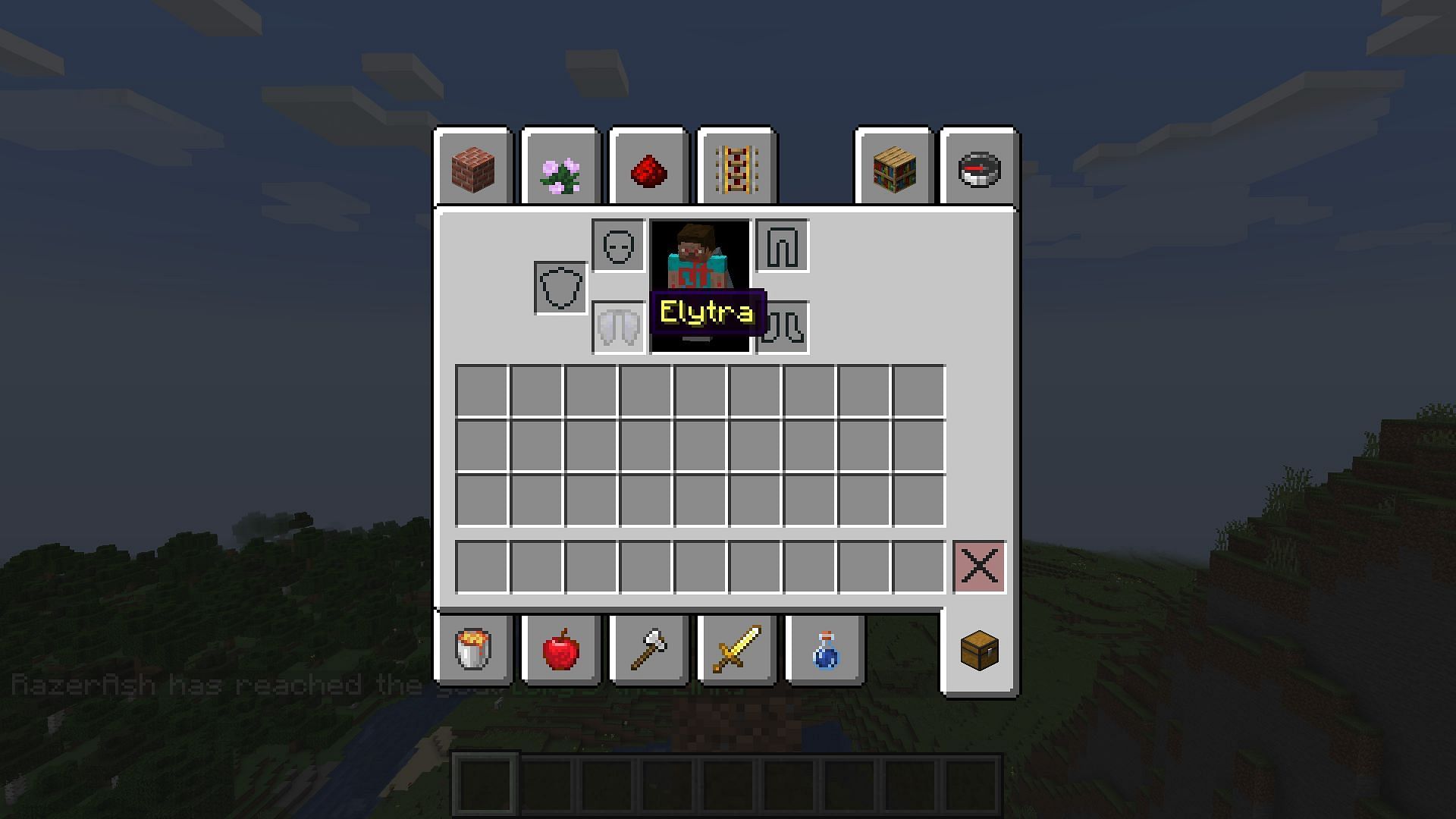 Elytra and armor equipping sound plays when the item&#039;s durability changes (Image via Minecraft)