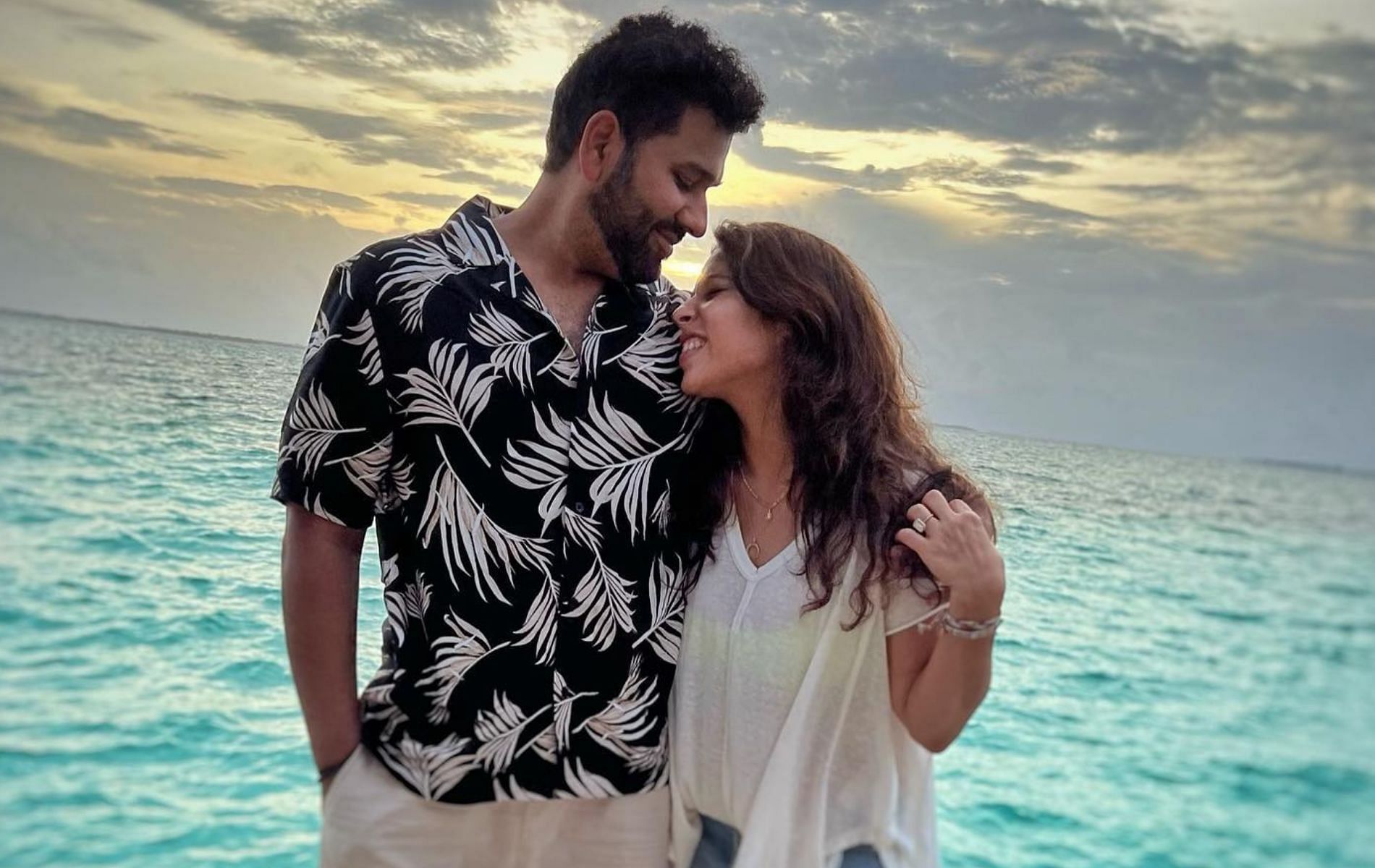 Rohit Sharma (L) with his wife Ritika (Pic: Instagram)