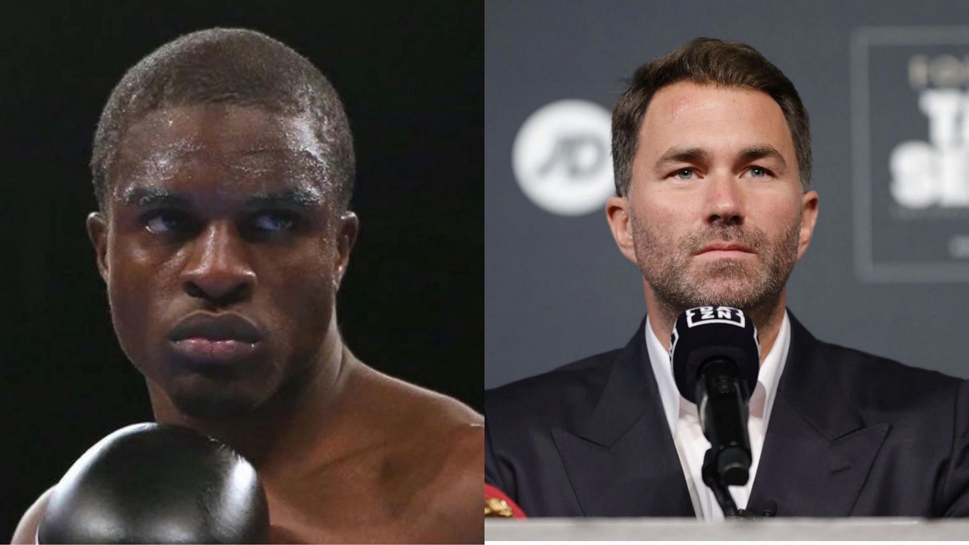 Ohara Davies (left, @oharadavies), Eddie Hearn (right) [images courtesy of Instagram and Getty]