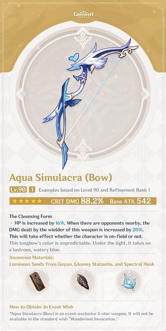 Genshin Impact reveals free bow and Yelan's signature weapon stats for ...