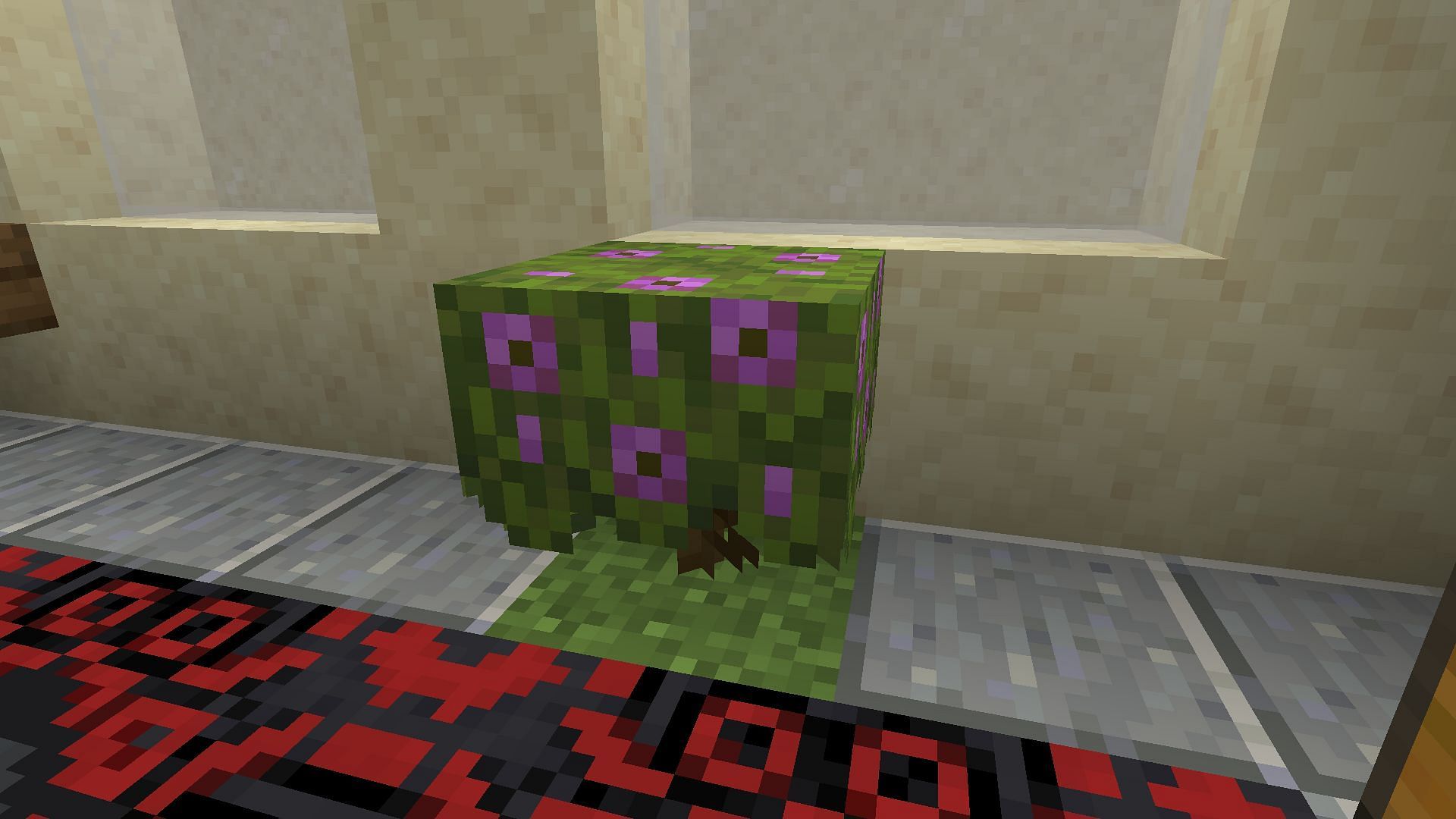 Flowering azalea bushes were added in the 1.18 Caves and Cliffs update (Image via Minecraft)