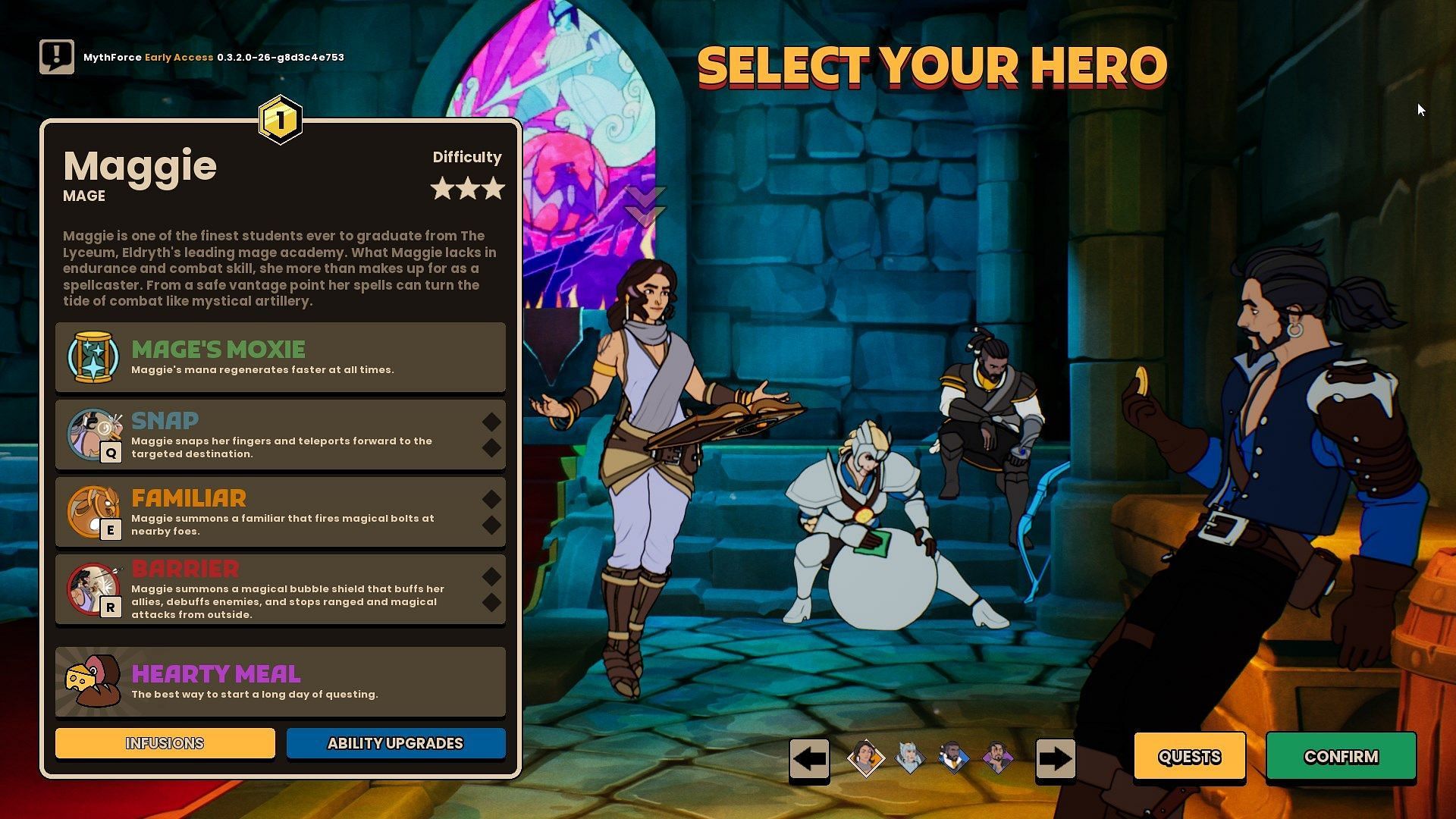 Maggie, the Mage&#039;s ability page (Image via Beamdog)