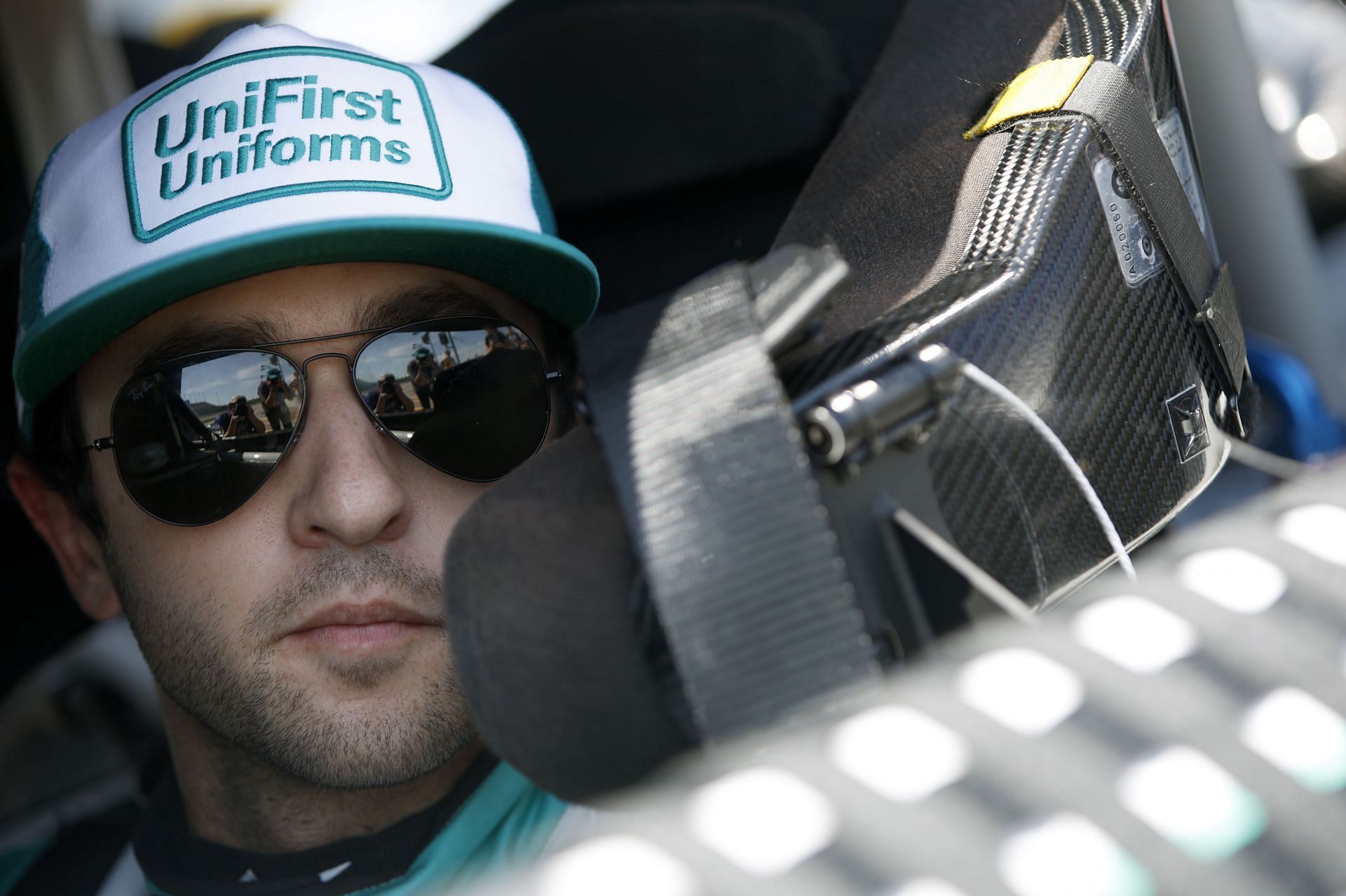 Chase Elliott sits in his car during practice for the 2022 NASCAR Cup Series AdventHealth 400 at Kansas Speedway in Kansas City, Kansas. (Photo by Sean Gardner/Getty Images)