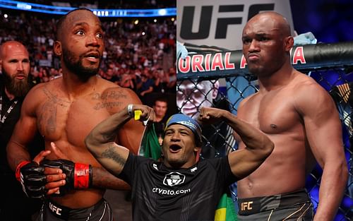 Leon Edwards (left), Gilbert Burns (center) and Kamaru Usman (right) (Images via Getty)