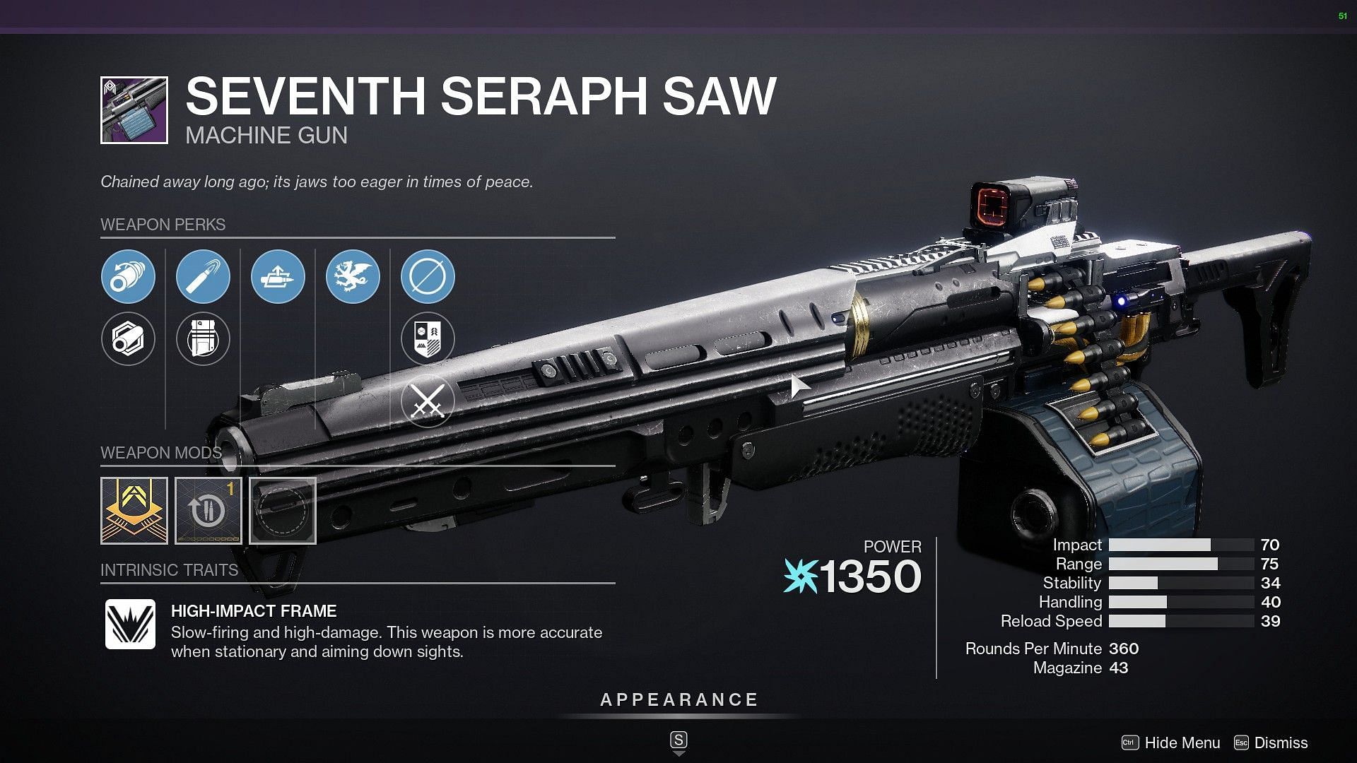 The Seventh Seraph Saw (Image via Destiny 2)