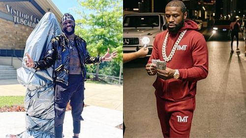 Deontay Wilder (left, @bronzebomber), Floyd Mayweather (right, @floydmayweather) [images courtesy of Instagram]