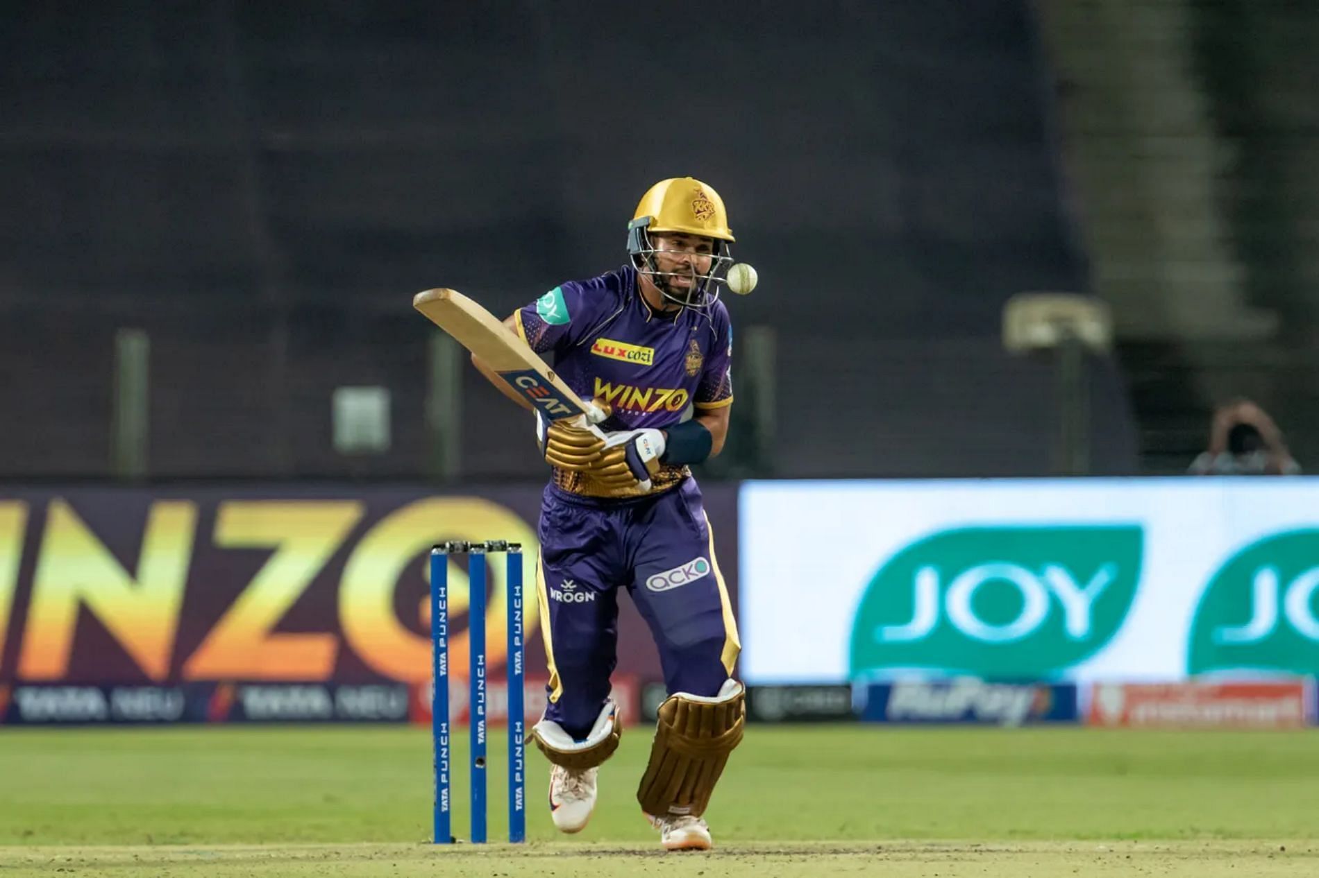 KKR skipper Shreyas Iyer batting against SRH. Pic: IPLT20.COM