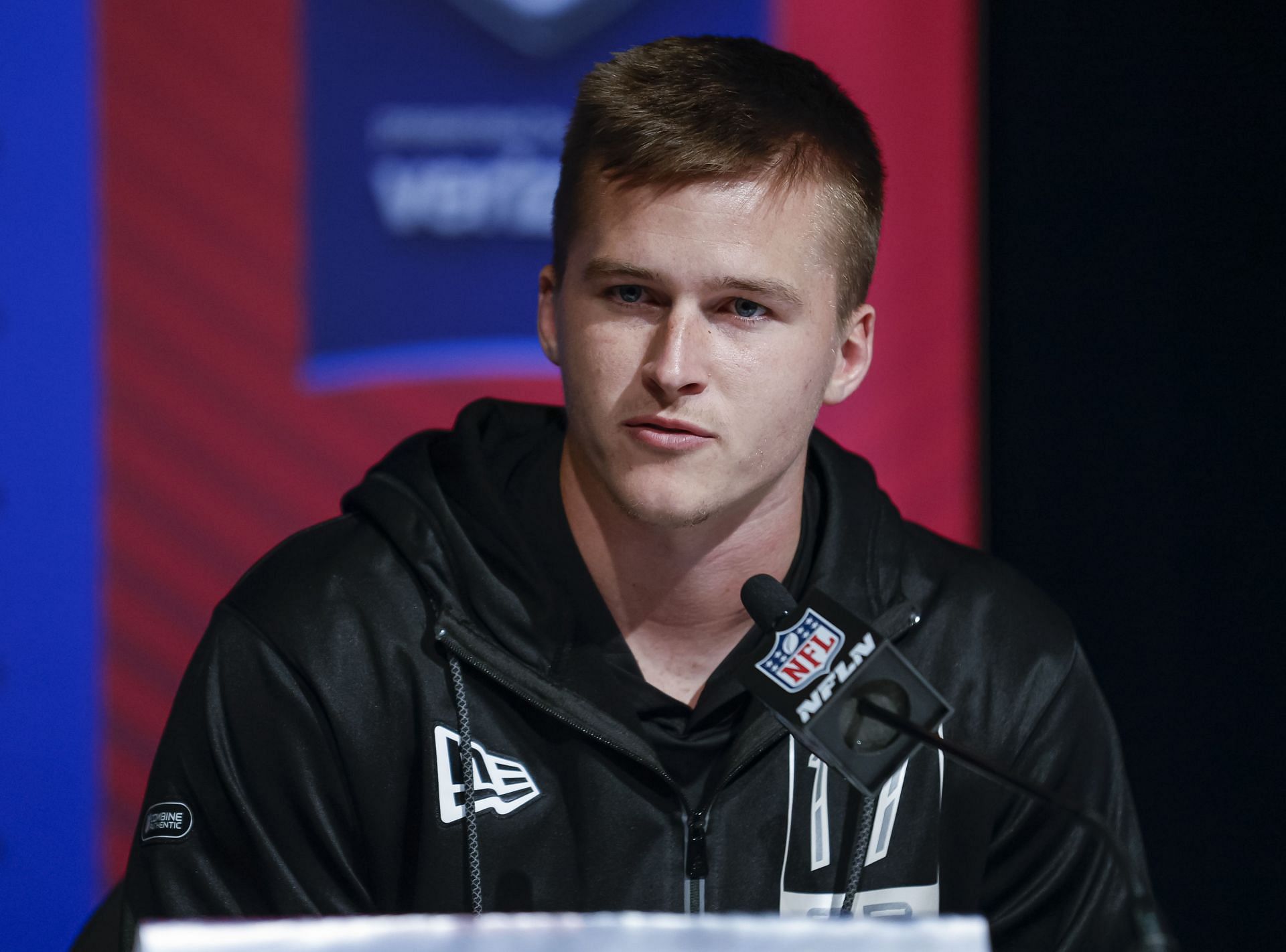 New England Patriots quarterback Bailey Zappe at the NFL Combine