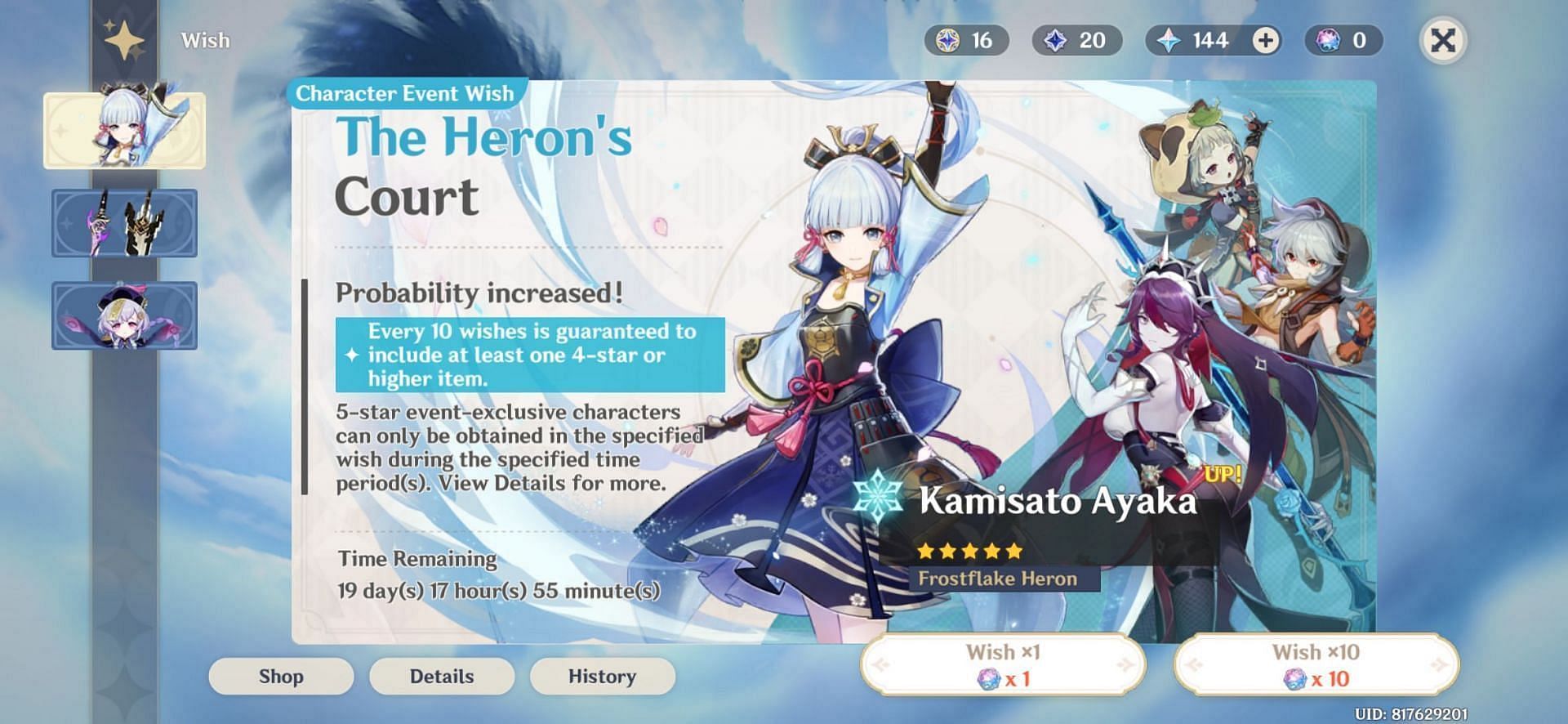 Check pity in wish history located in Event Wish page (Image via HoYoverse)