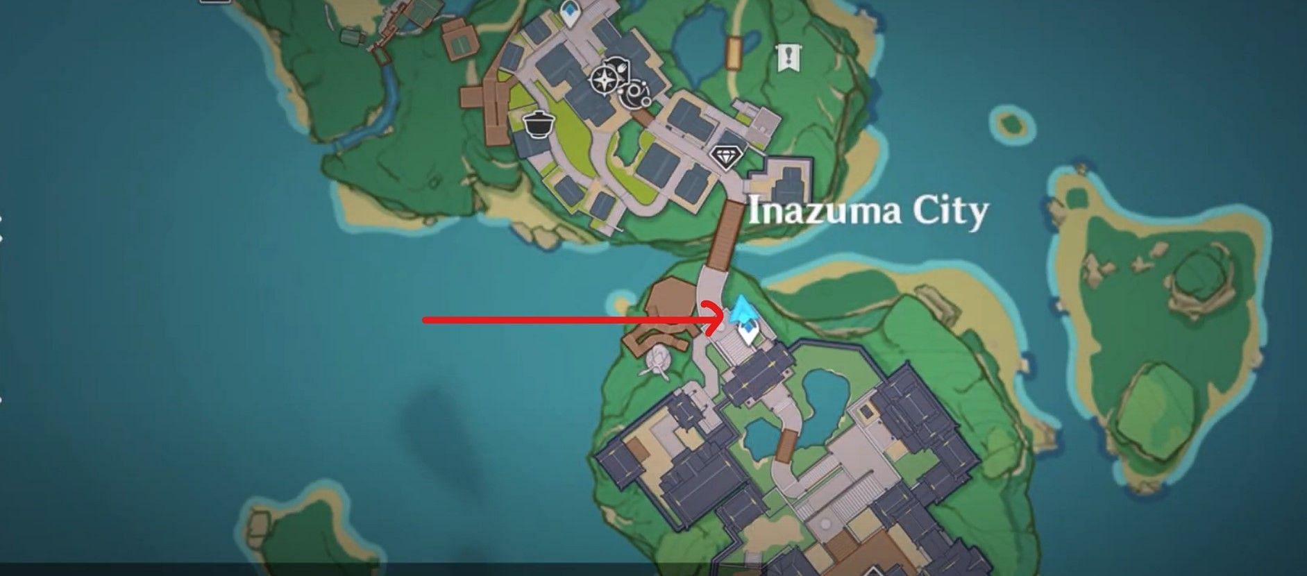 Location of Random event in Inazuma city (Image via Genshin Impact)