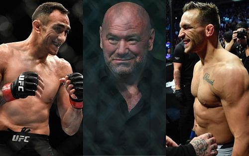 L-R: Tony Ferguson, Dana White, and Michael Chandler [Photo credit: @ufc on Instagram]