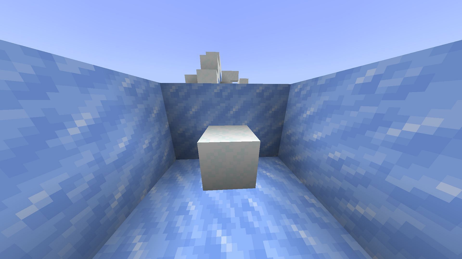 A single block of powdered snow (Image via Minecraft)