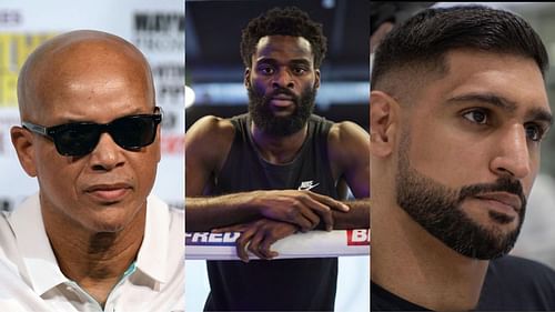 Virgil Hunter (left), Joshua Buatsi (center, @joshuabuatsi), Amir Khan (right, @amirkingkhan) [images courtesy of Getty and Instagram]