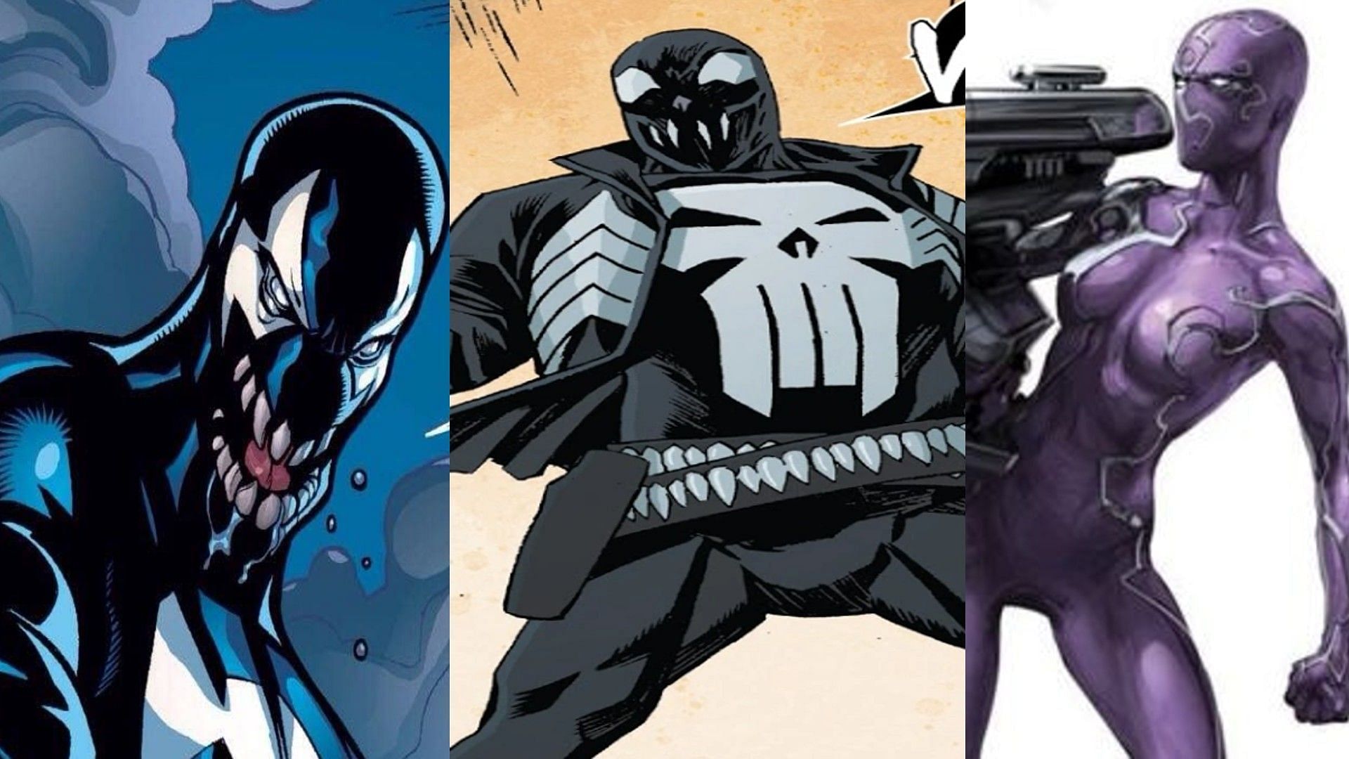 Various characters bonded to a symbiote (Images via Marvel Comics)