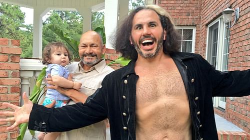 Matt Hardy, alongside his family members