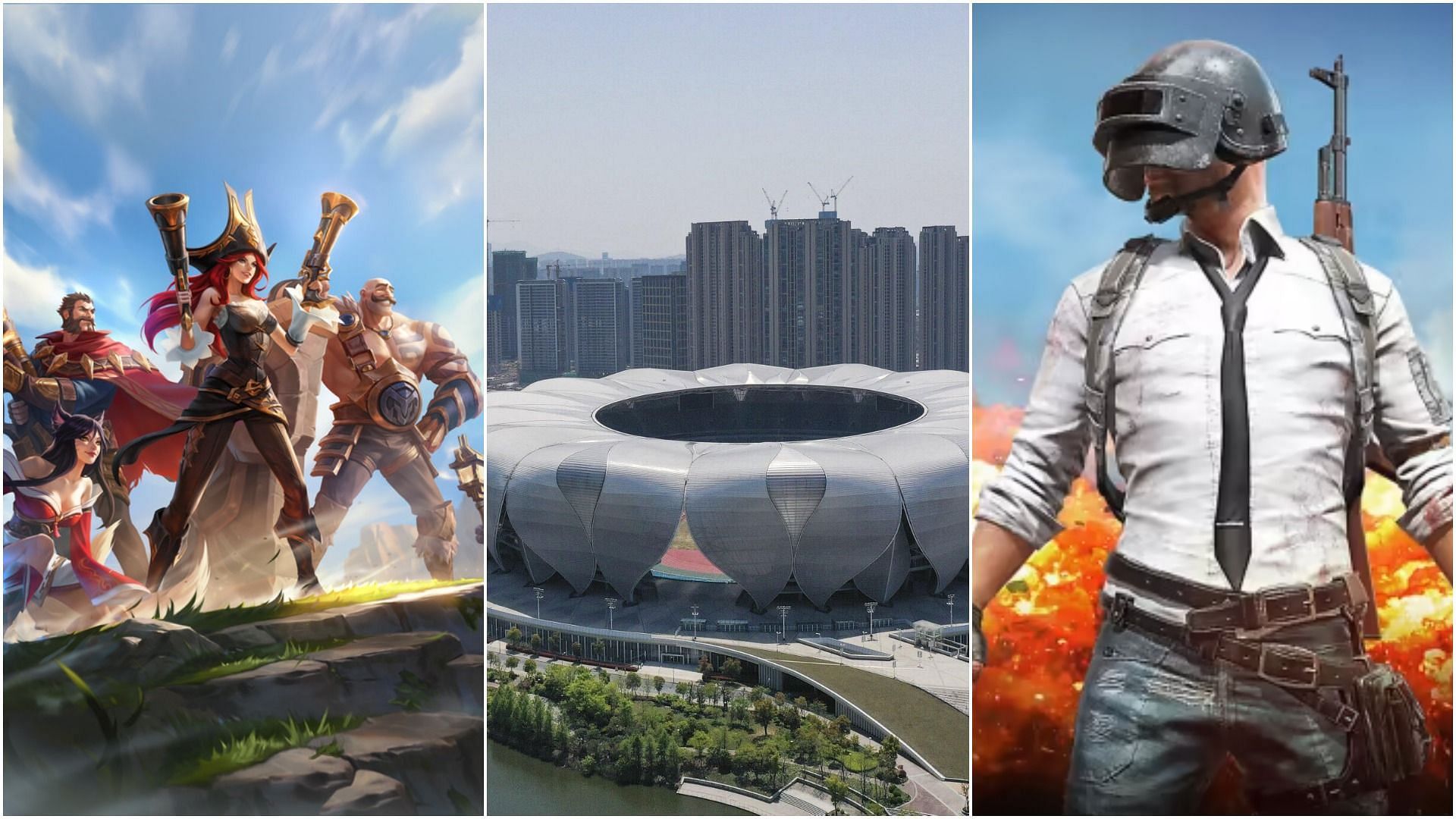 The Asian Games 2022 has games like League of Legends and PUBG Mobile as medal categories (Images via Riot, Krafton, Asian Games)
