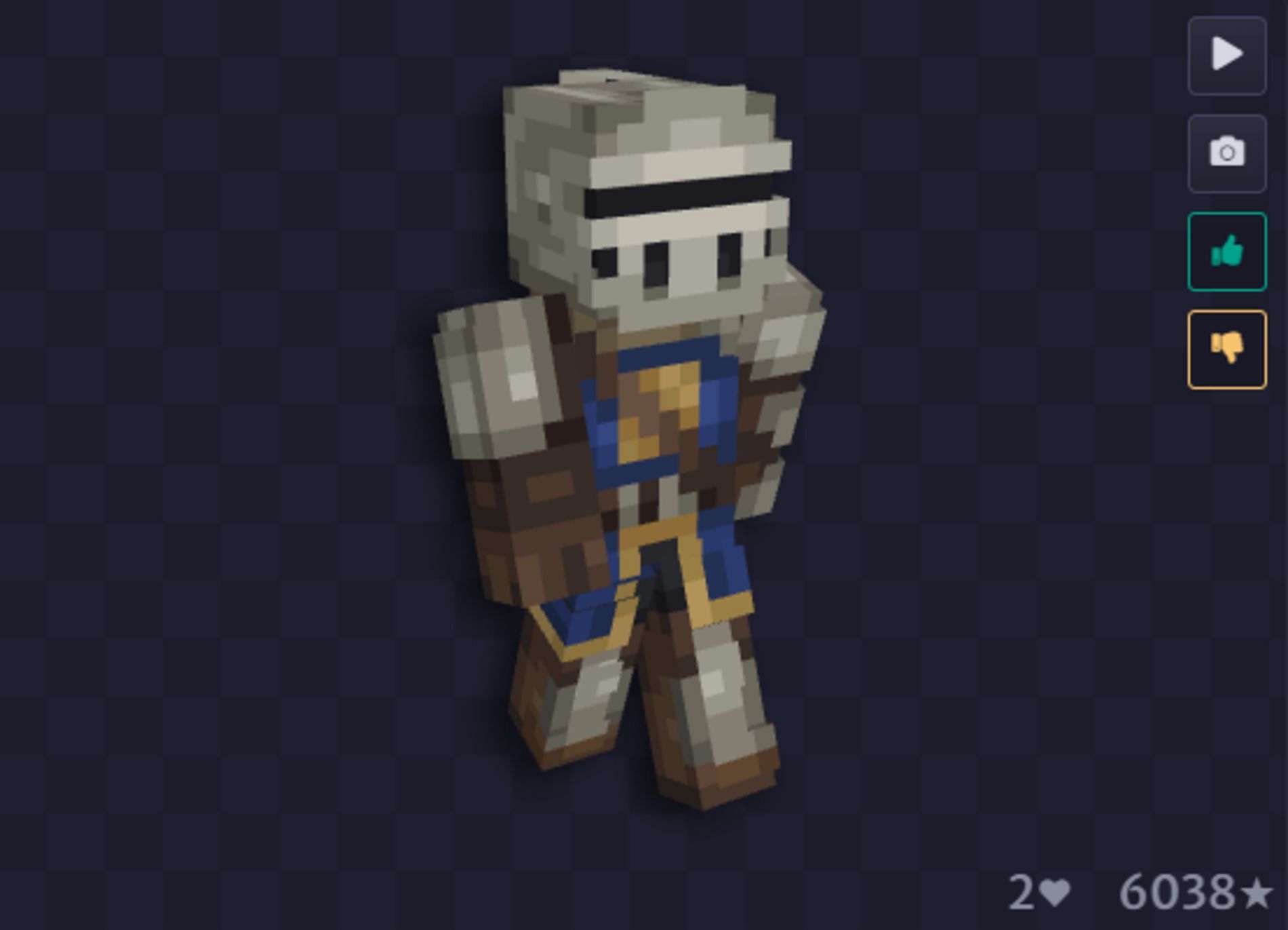 This ill-fated Dark Souls character makes for a great medieval skin (Image via NameMC)