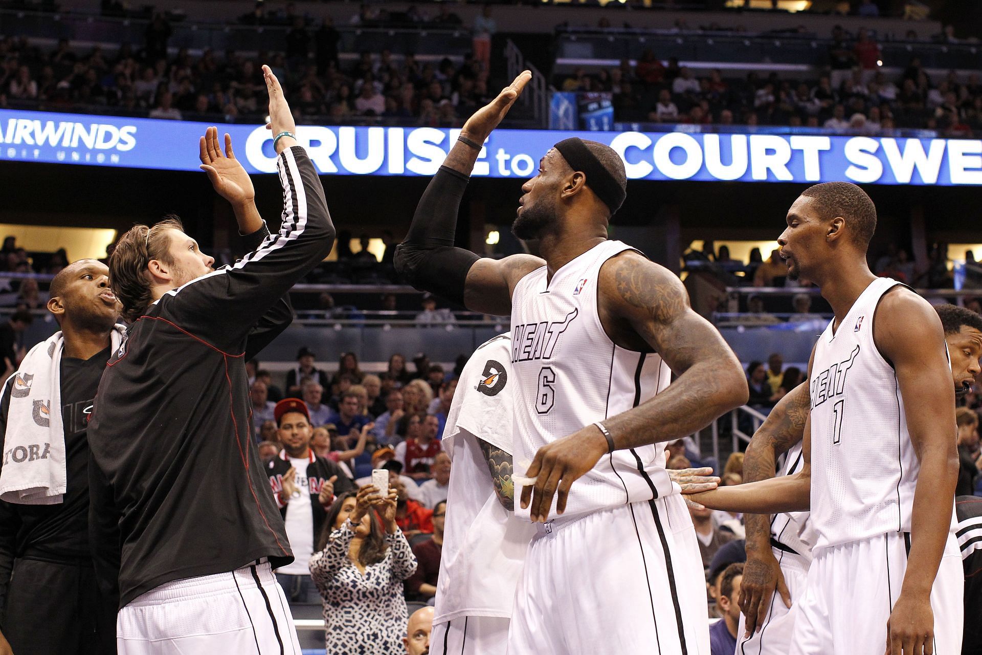 Miami Heat v Orlando Magic - Mike Miller and LeBron James