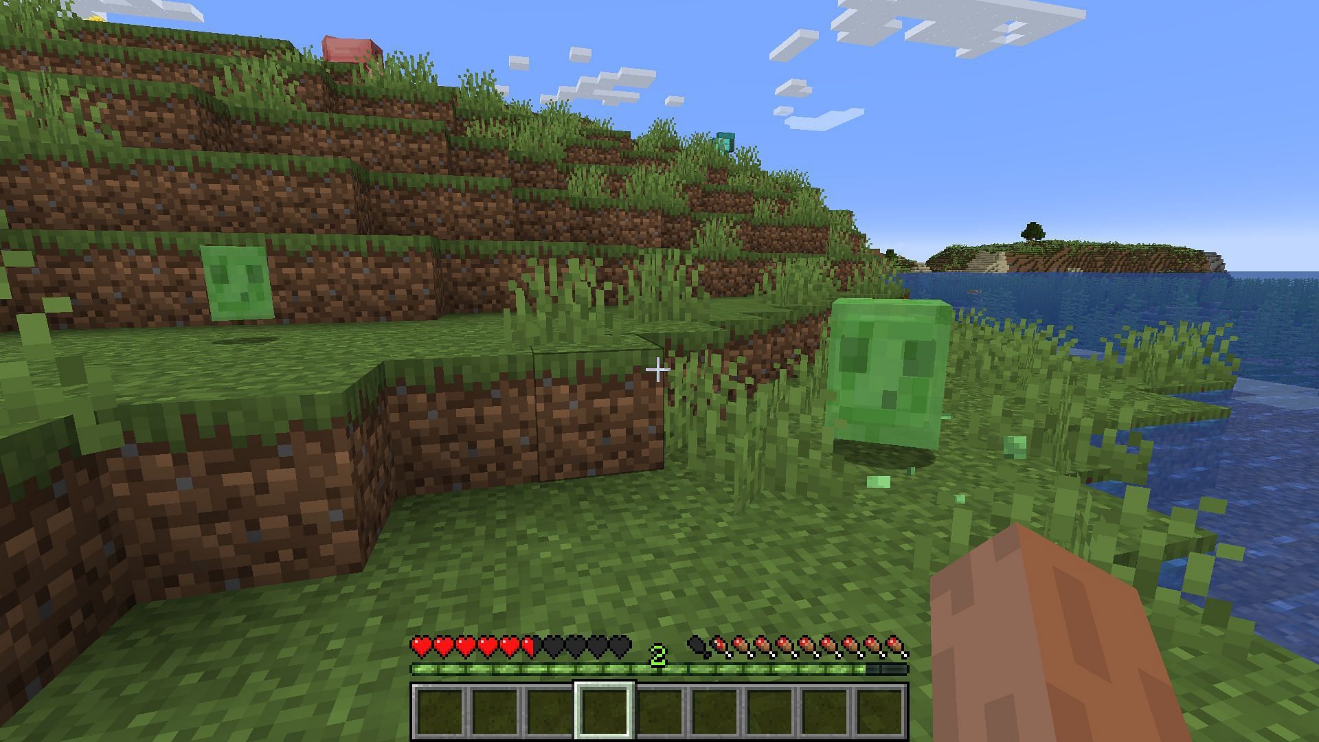 A slime homing in on a player (Image via Minecraft)