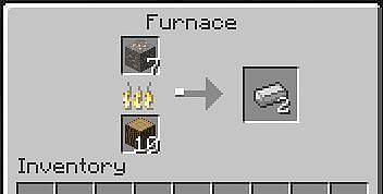 Iron ingot is produced when one iron ore is burned in the furnace in presence of a fuel source