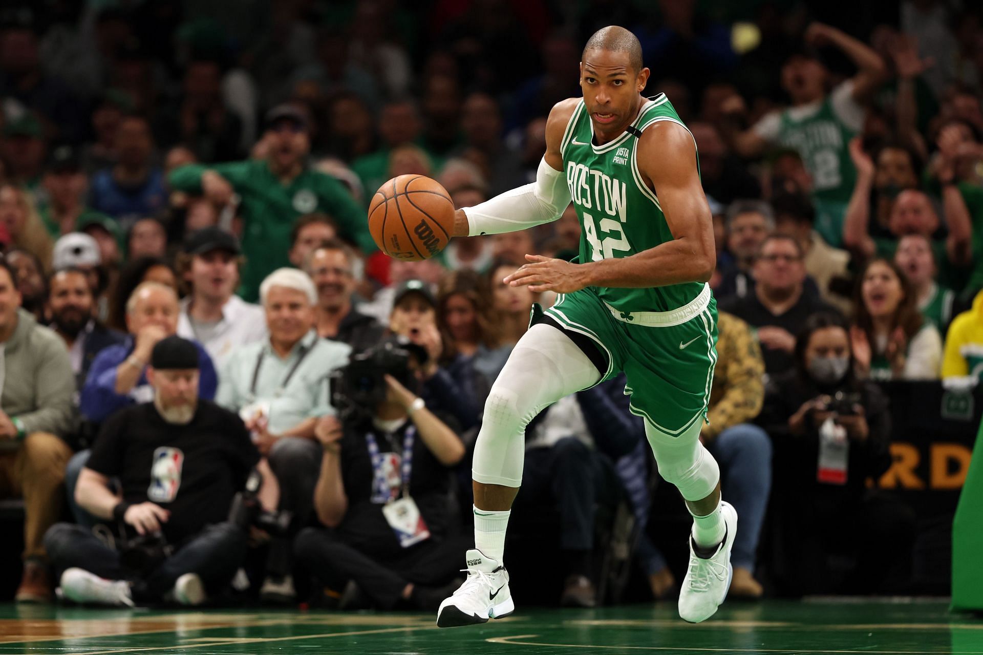 Al Horford in action in Game 2 against the Milwaukee Bucks.