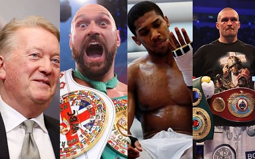 Frank Warren, Tyson Fury, Anthony Joshua, and Oleksandr Usyk