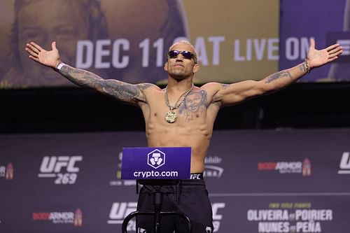 Charles Oliveira during the ceremonial weigh-in