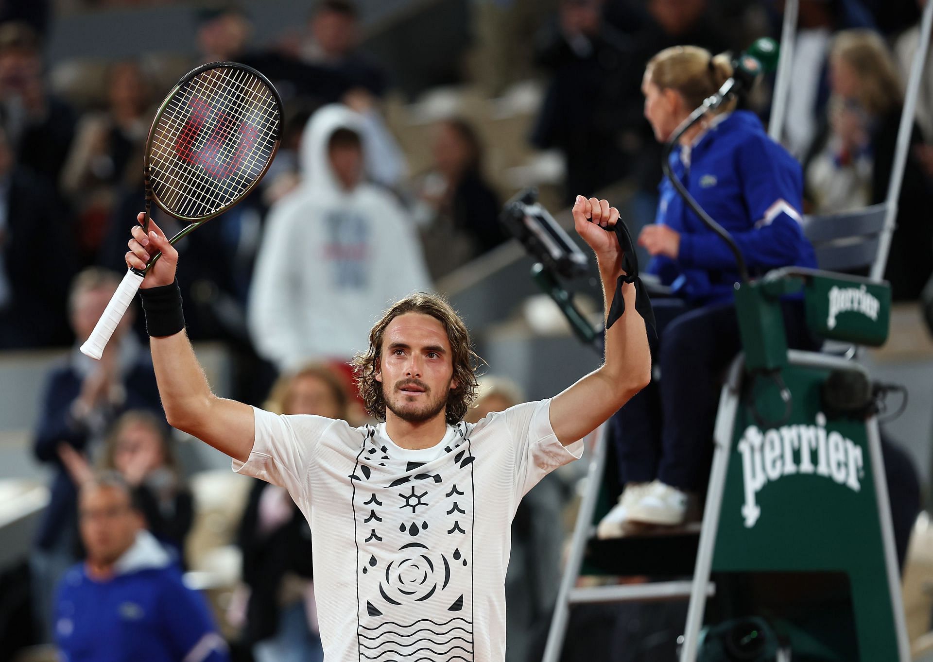 Stefanos Tsitsipas at the 2022 French Open