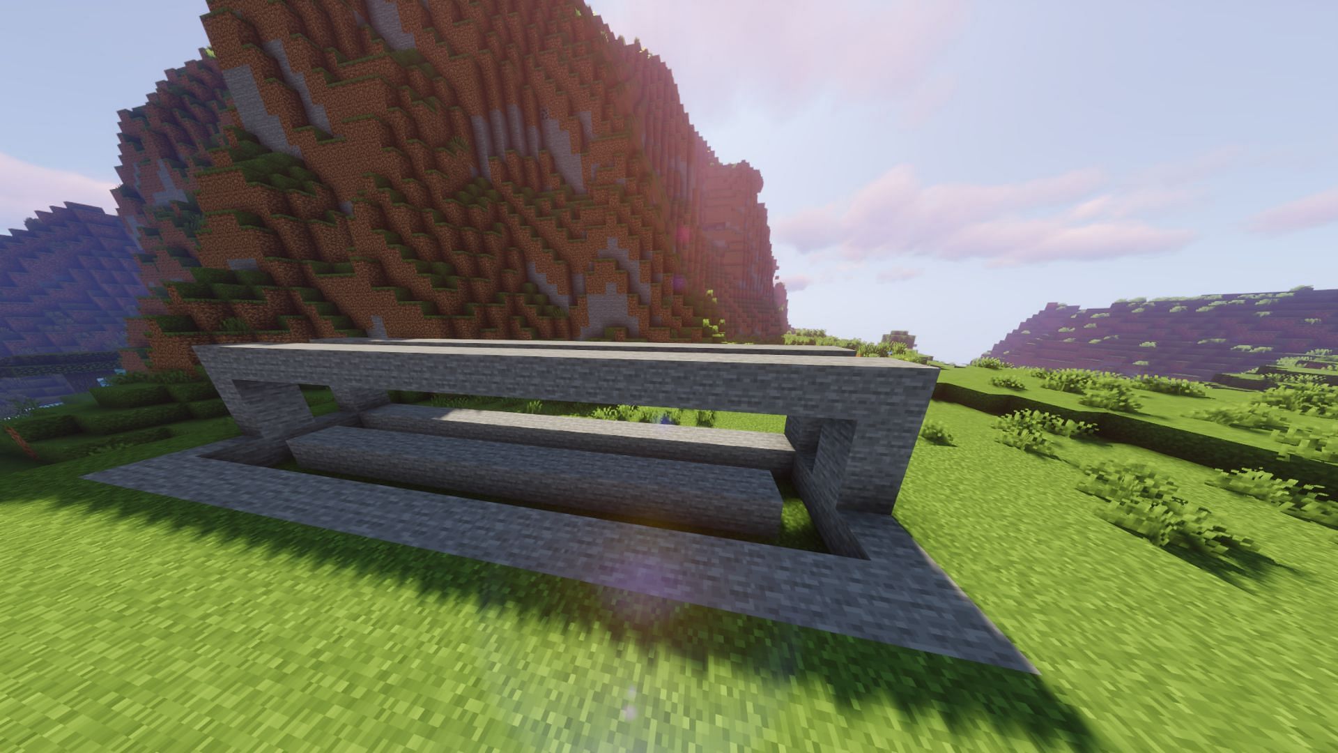 The two stone beams (Image via Minecraft)