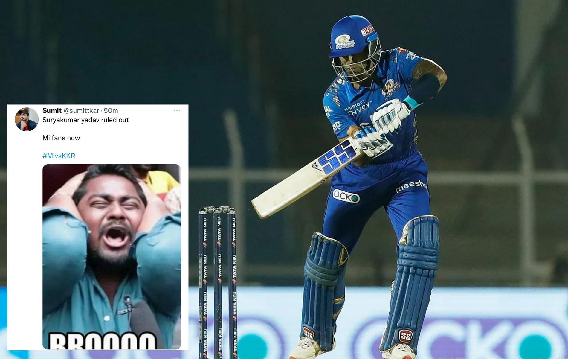 Suryakumar Yadav has been ruled out of the remainder of this year&#039;s competition (Image: Twitter).