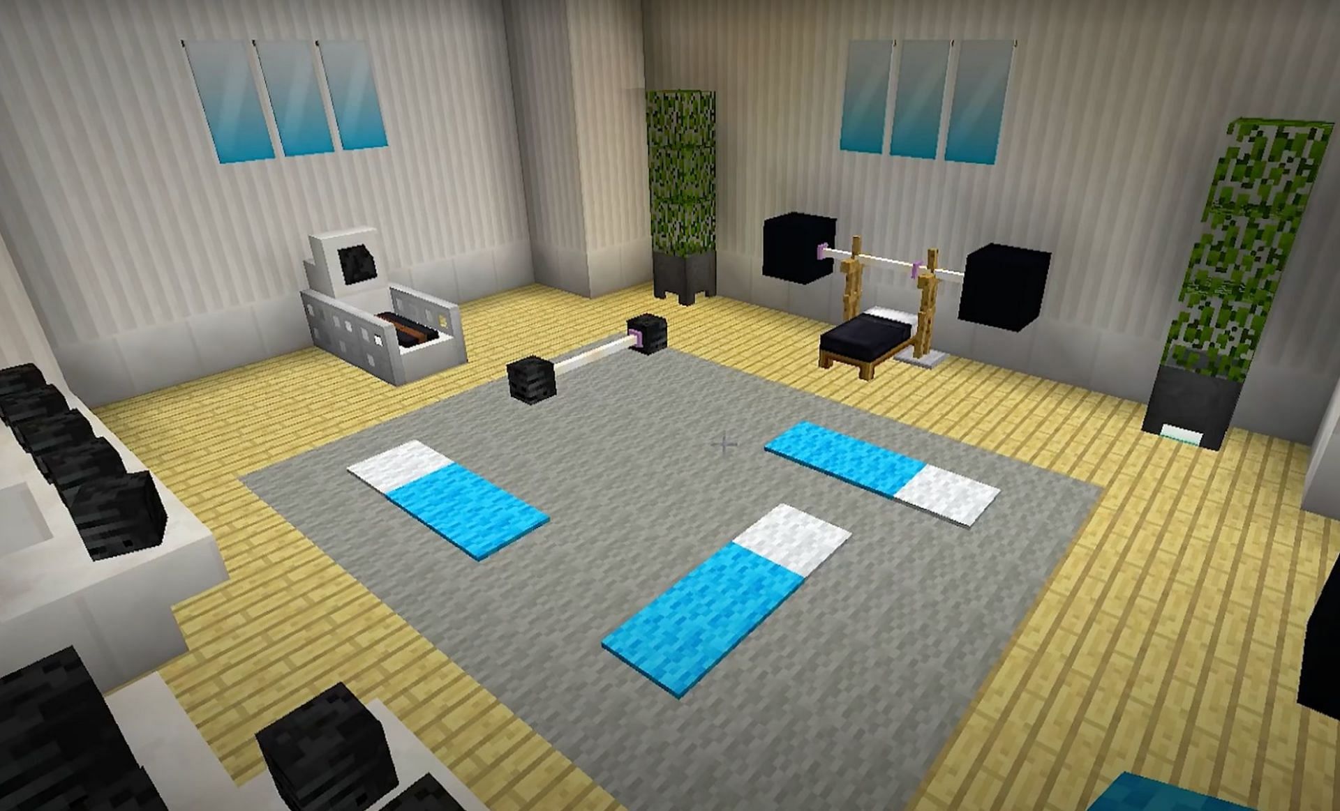 Gym in Minecraft (Image via Biggs87x on YouTube)
