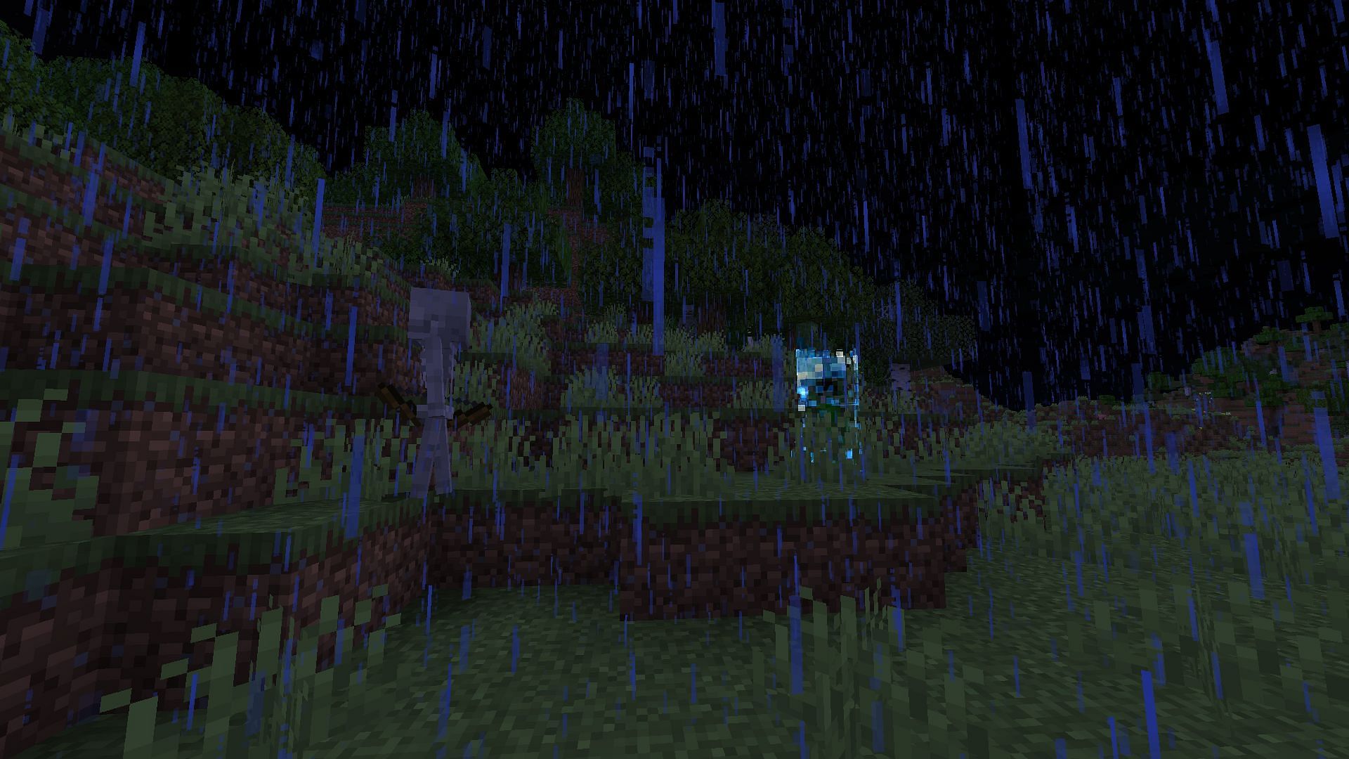 Skeleton near a charged Creeper (Image via Minecraft)