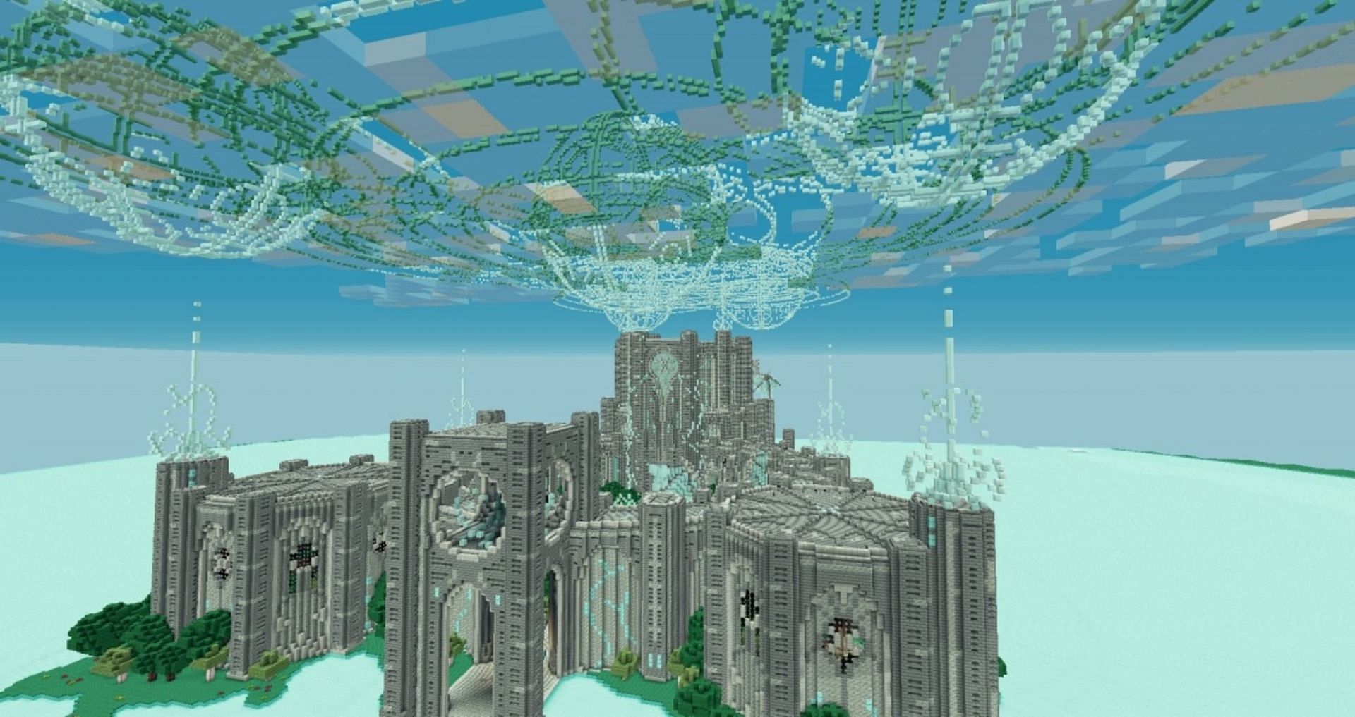 This build was inspired by Skyrim&#039;s College of Winterhold (Image via BlockFortress/Youtube)