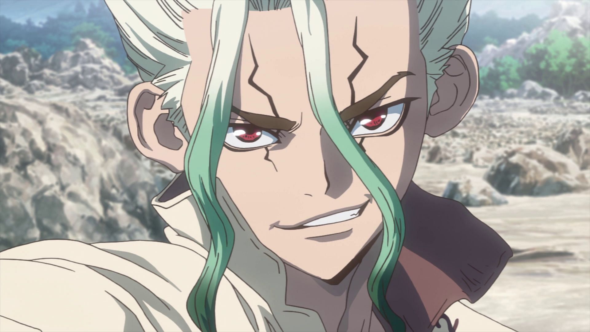 Senku Ishigami as seen in the Dr. Stone anime (Image via TMS Entertainment)