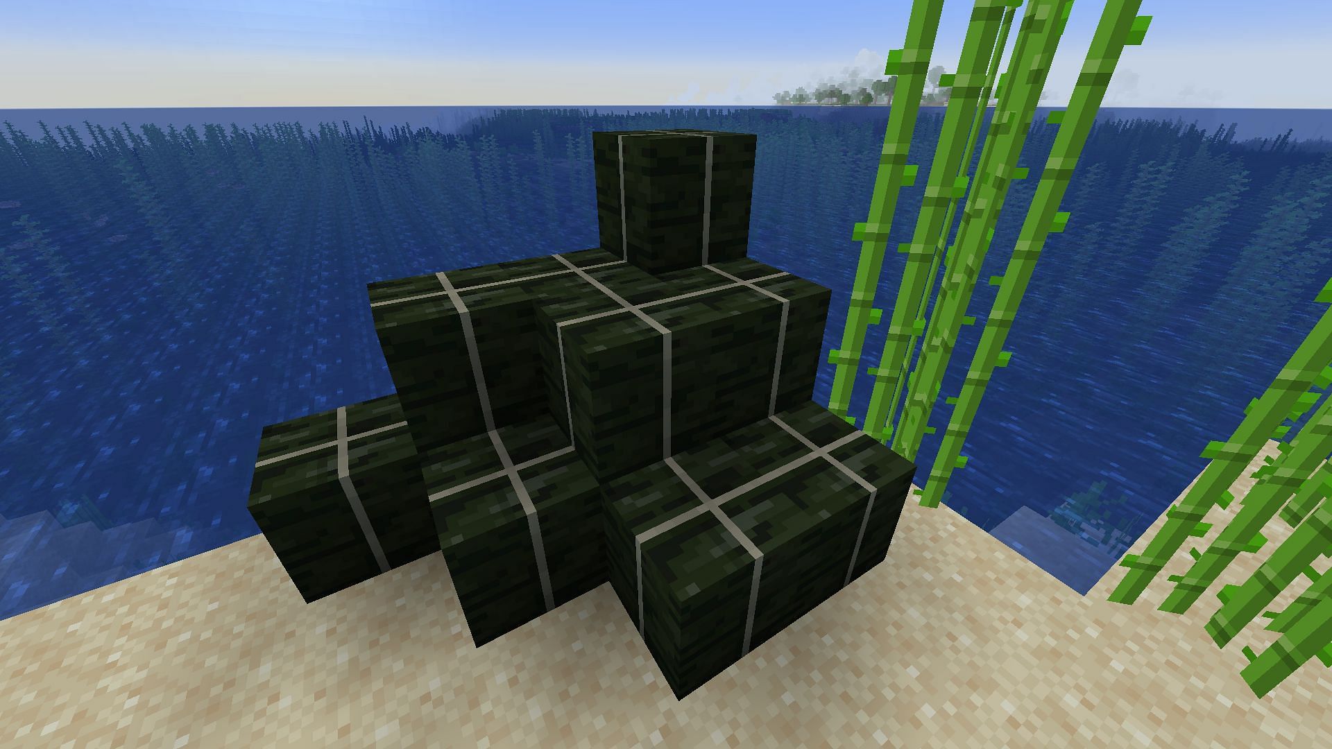 Kelp in its dried block form (Image via Minecraft)