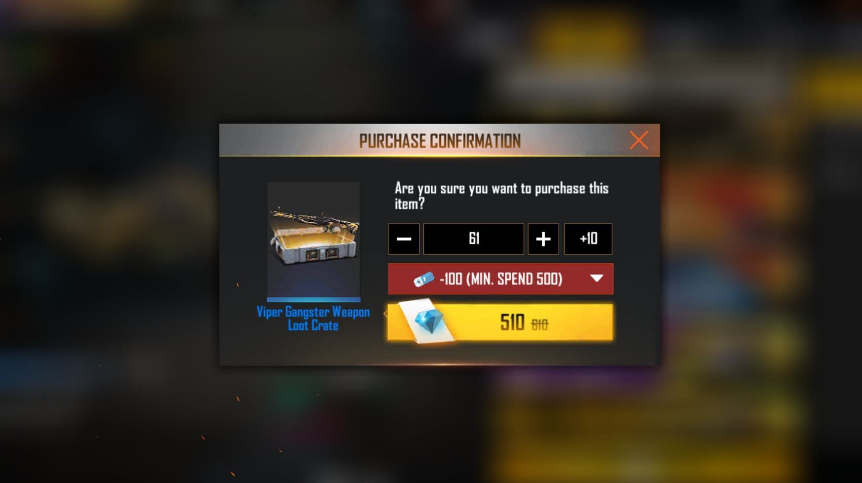 Players can confirm their purchase (Image via Garena)