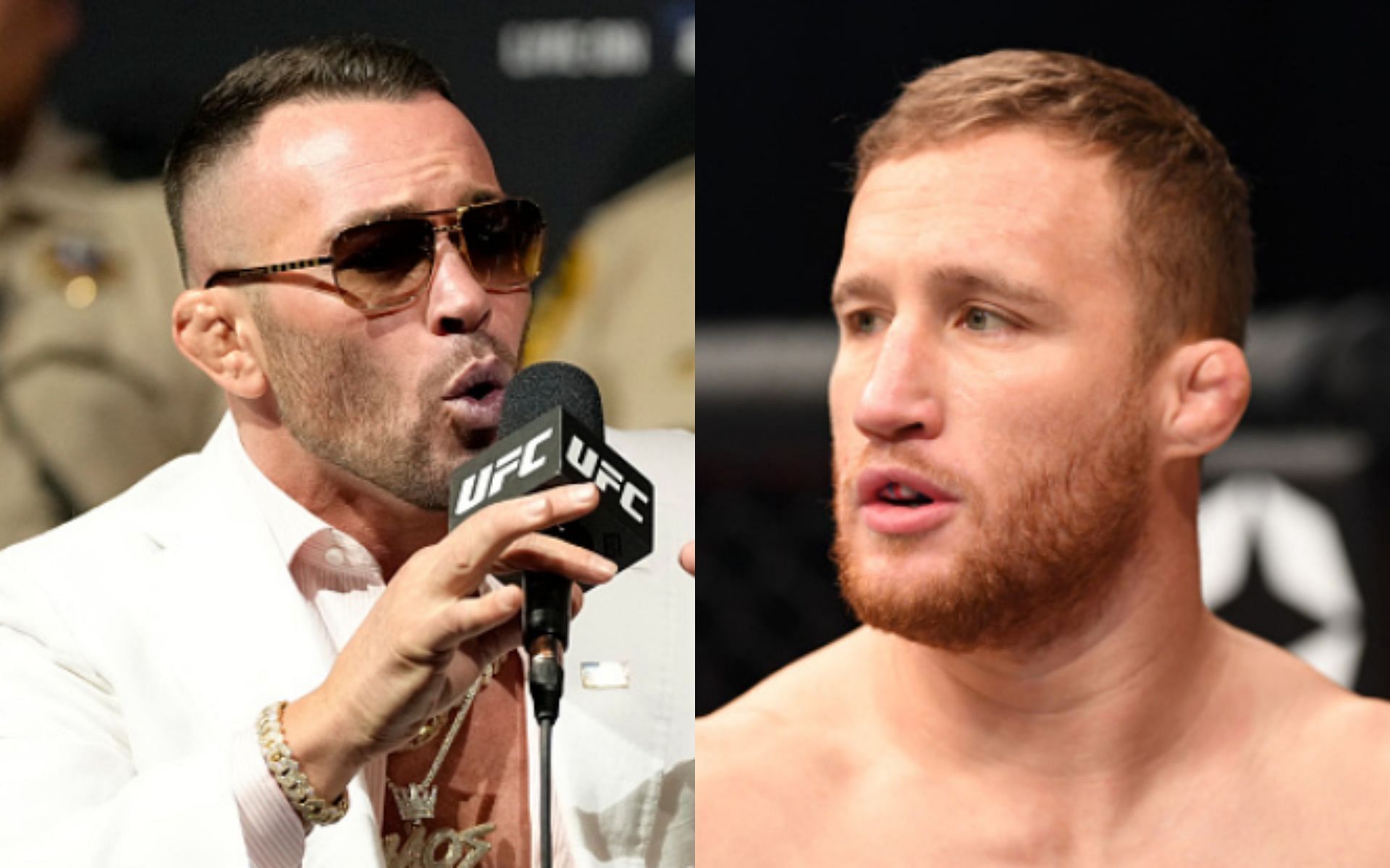 Colby Covington (left); Justin Gaethje (right)