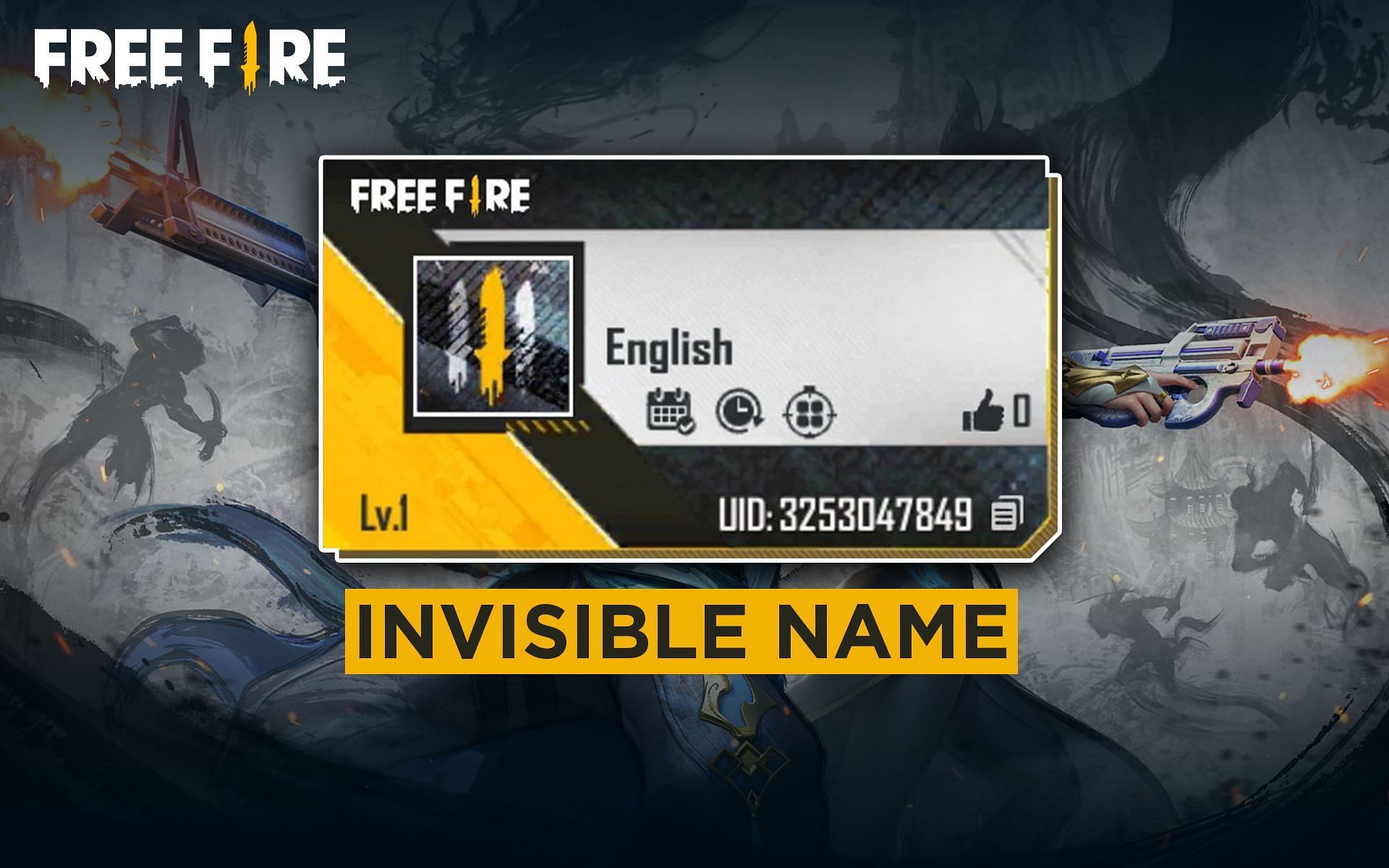 Gamers can use invisible names for a unique look in Free Fire (Image via Sportskeeda)