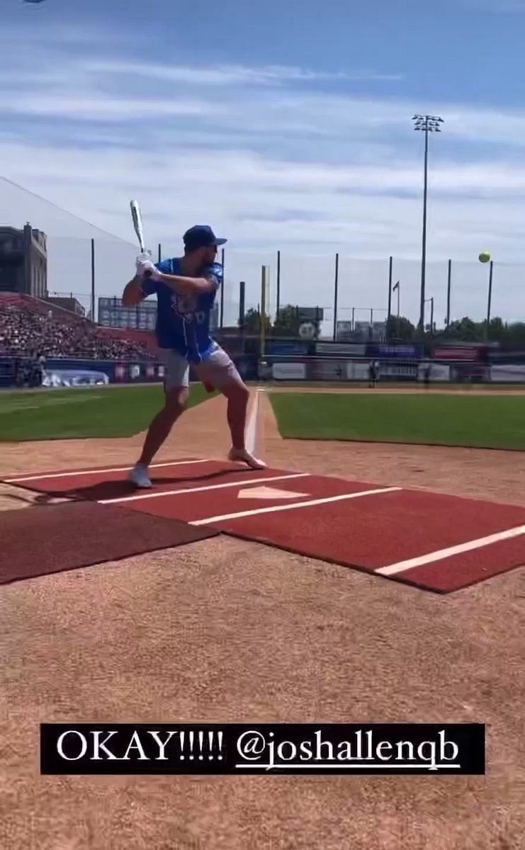 Bills QB Josh Allen trades long bombs for long balls at Jays batting  practice