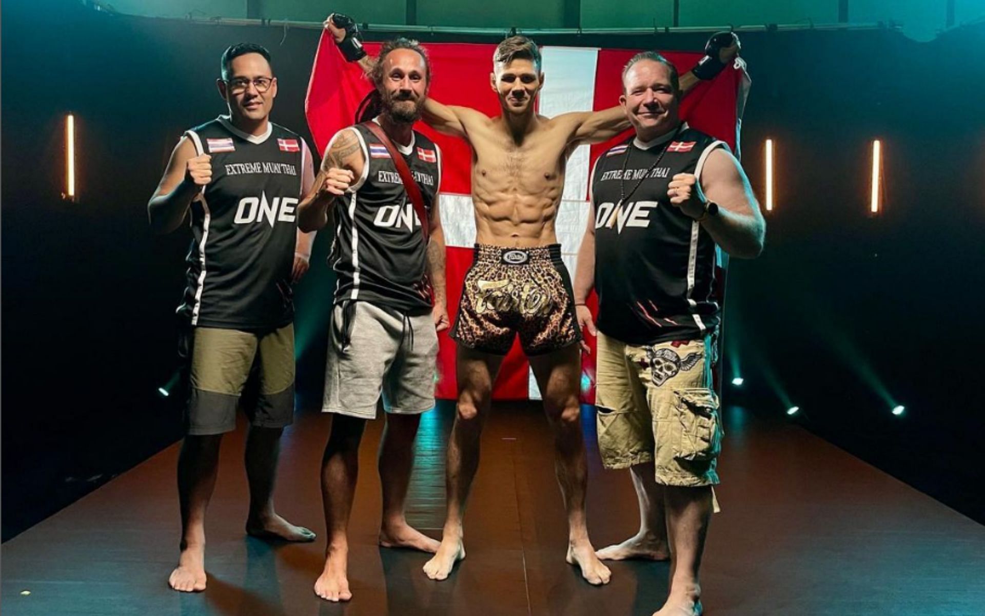 Niclas &#039;Dreamchaser&#039; Larsen with Extreme Muay Thai Team [Credit: Instagram @niclasrlarsen]