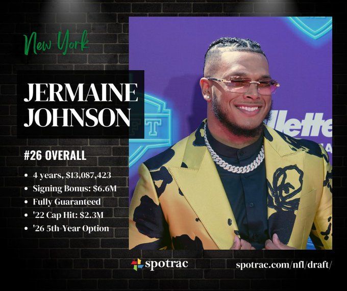 NFL on X: With the No. 26 overall pick in the 2022 @NFLDraft, the @nyjets  select Jermaine Johnson II! @NewEraCap