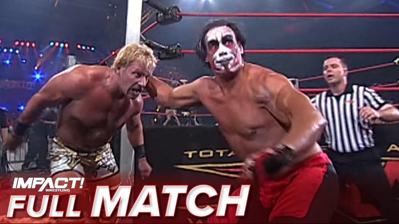 Jeff Jarrett battles the legendary Sting in a TNA bout
